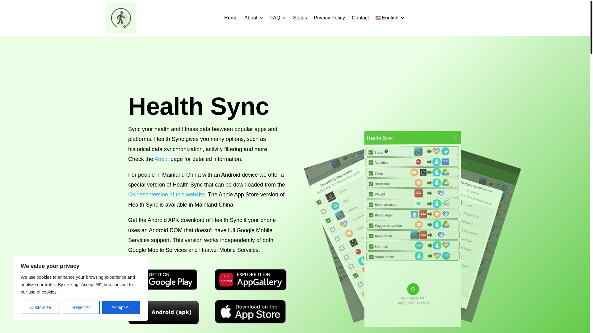 website screenshot of https://healthsync.app