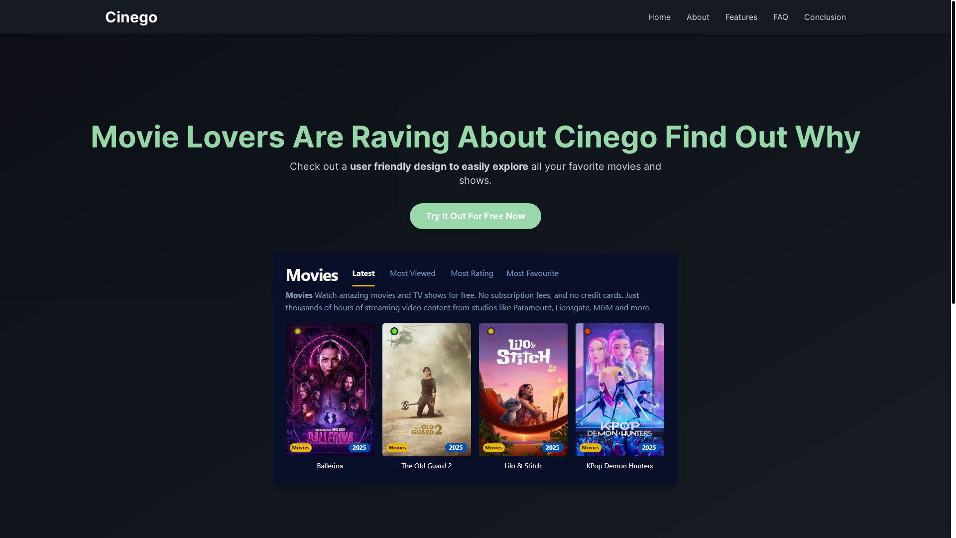 website screenshot of https://cinego-mrtq.pages.dev/