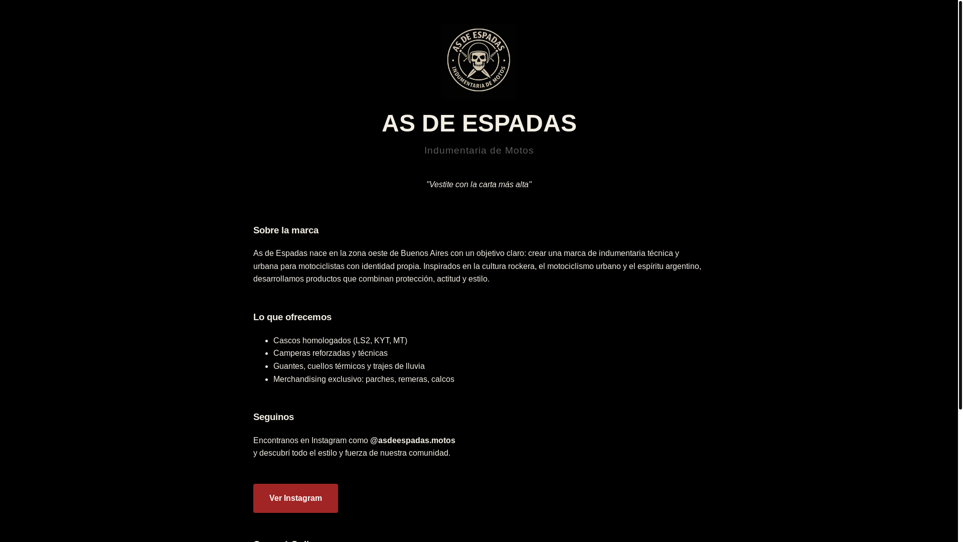 website screenshot of https://asdeespadas.ar/