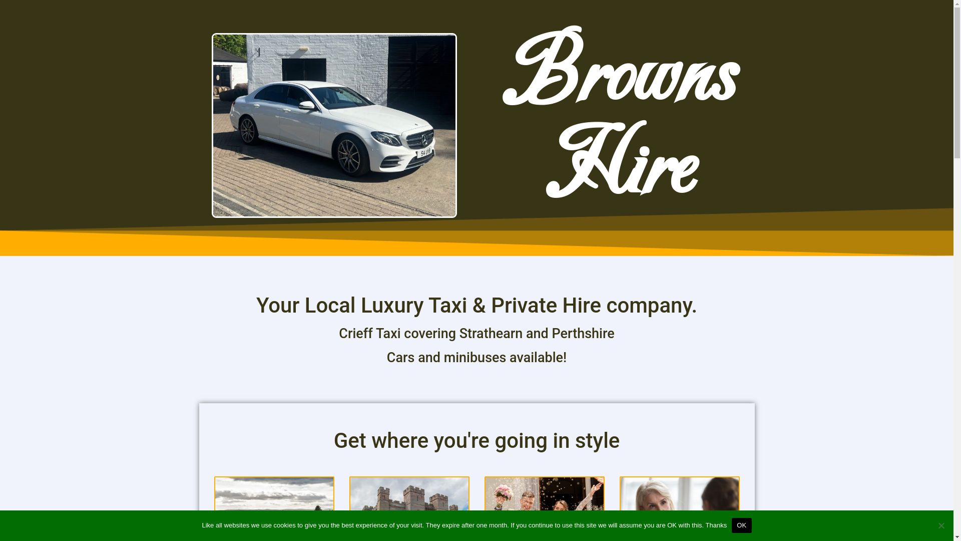 website screenshot of https://taxicrieff.co.uk/