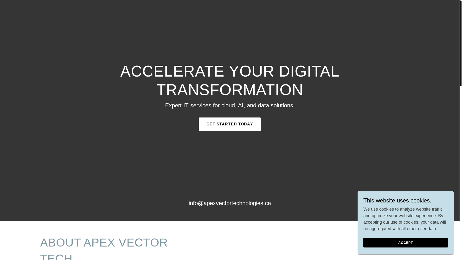 website screenshot of https://apexvectortechnologies.ca/