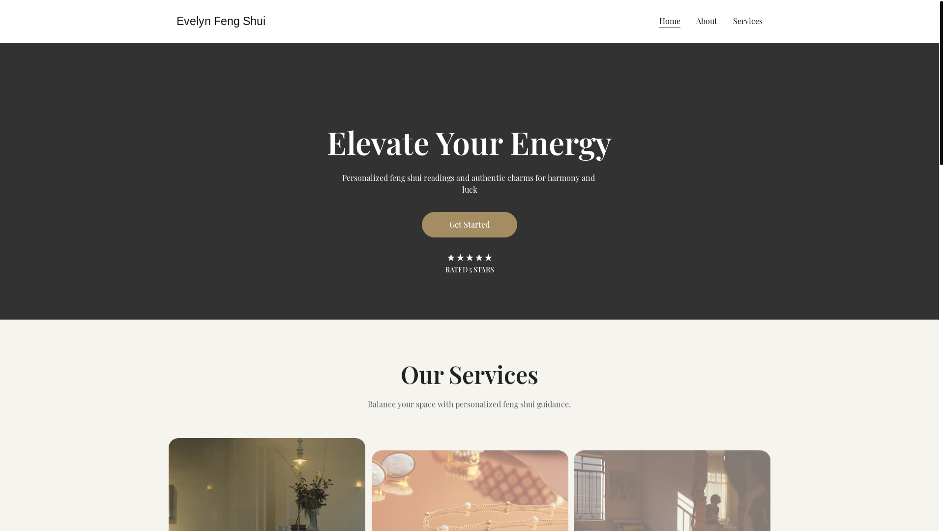 website screenshot of https://evelynfengshui.net/