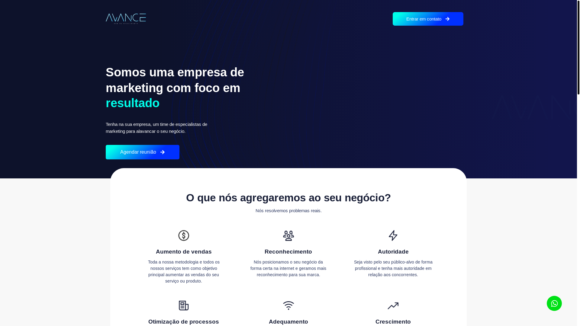 website screenshot of https://avancehubestrategico.com.br/