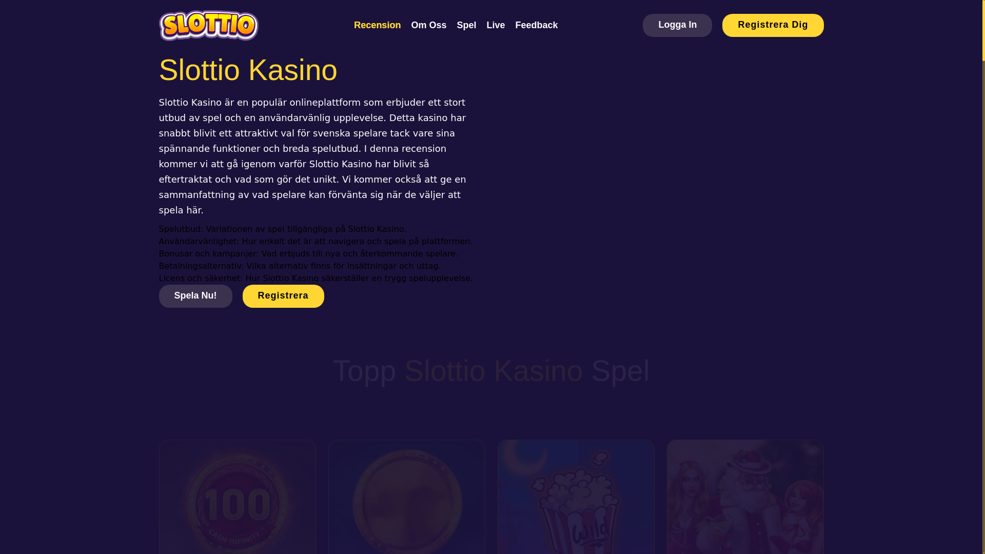 website screenshot of https://slottiokasino.se/