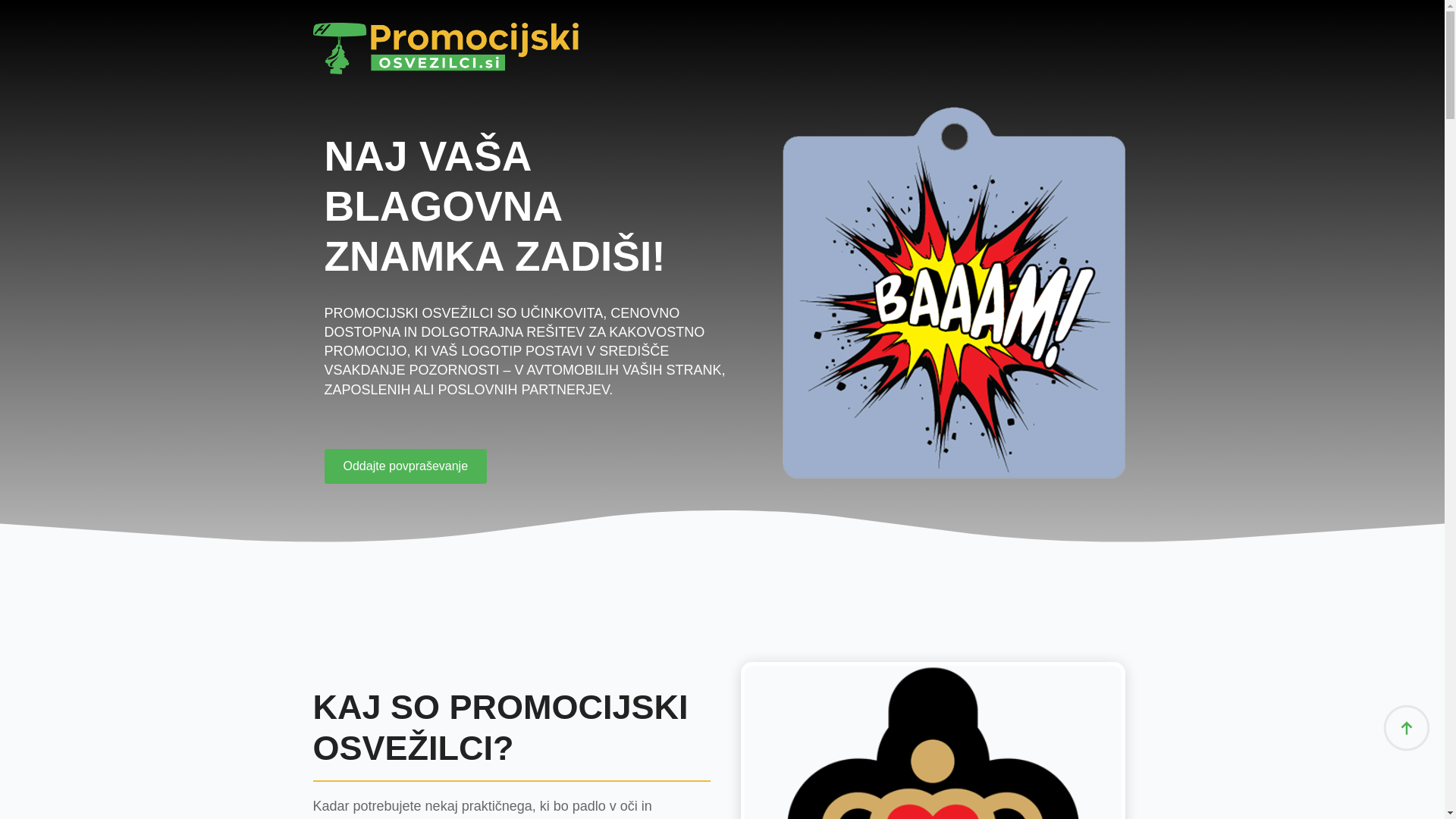 website screenshot of https://promocijski-osvezilci.si/
