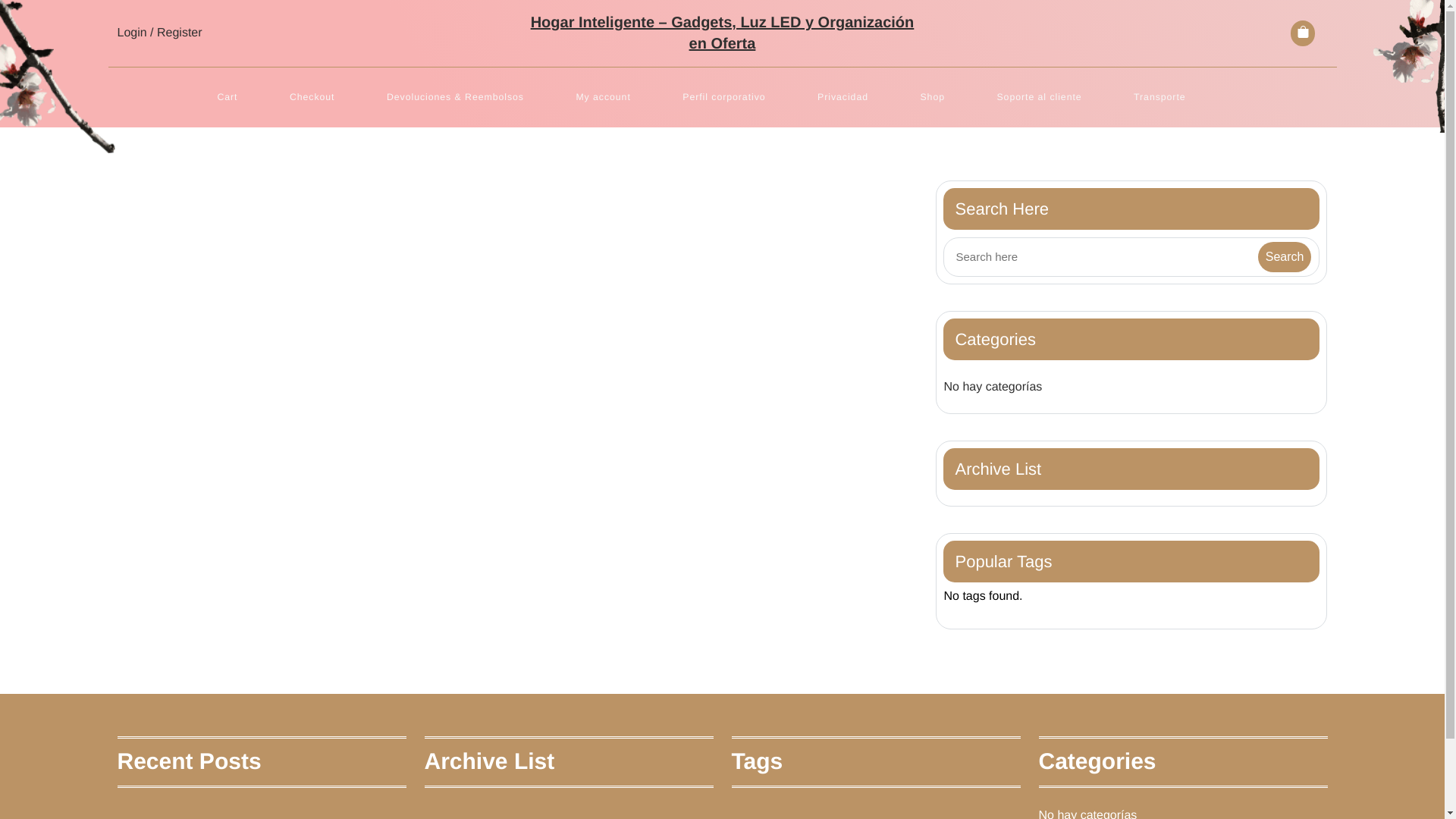 website screenshot of https://smartlivingstore.es/