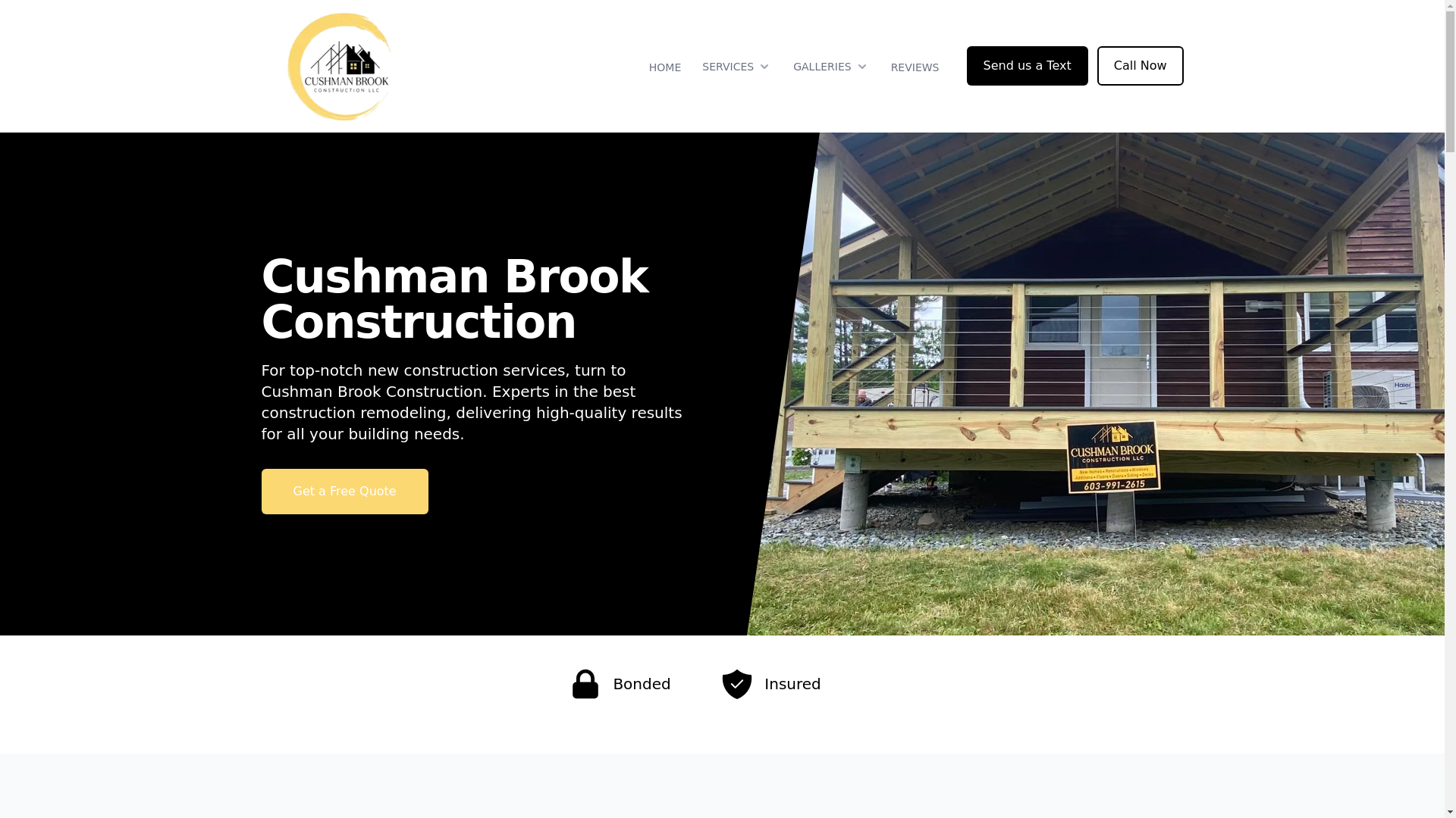 website screenshot of https://cushmanbrookconstruction.com/