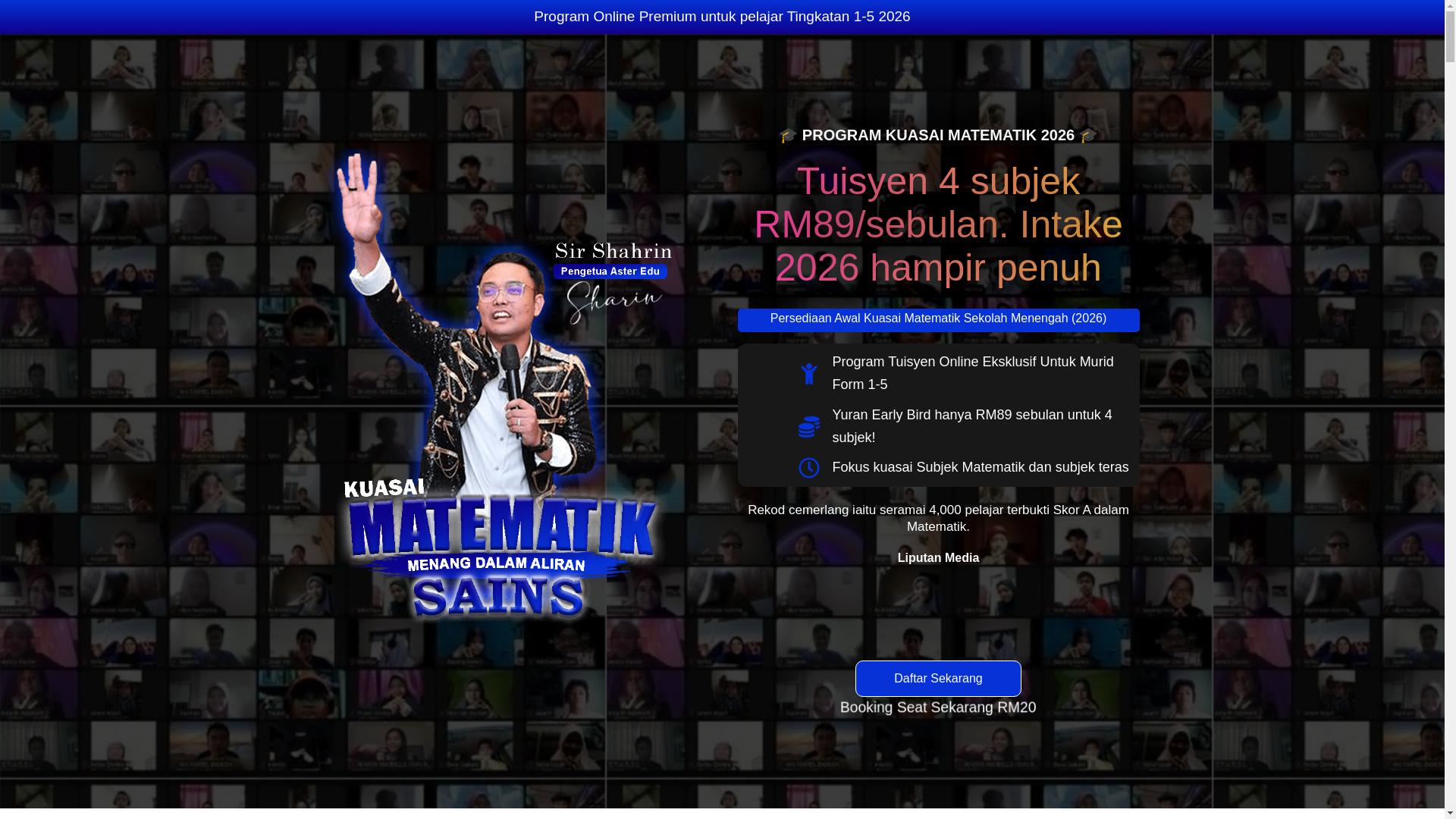 website screenshot of https://kuasaimatematik.my/