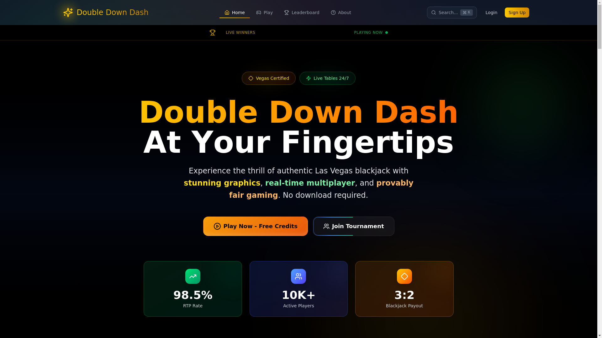 website screenshot of https://dddblackjack.com/