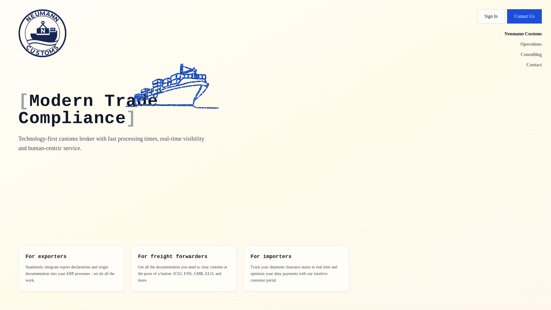 website screenshot of https://neumann-landing.pages.dev/