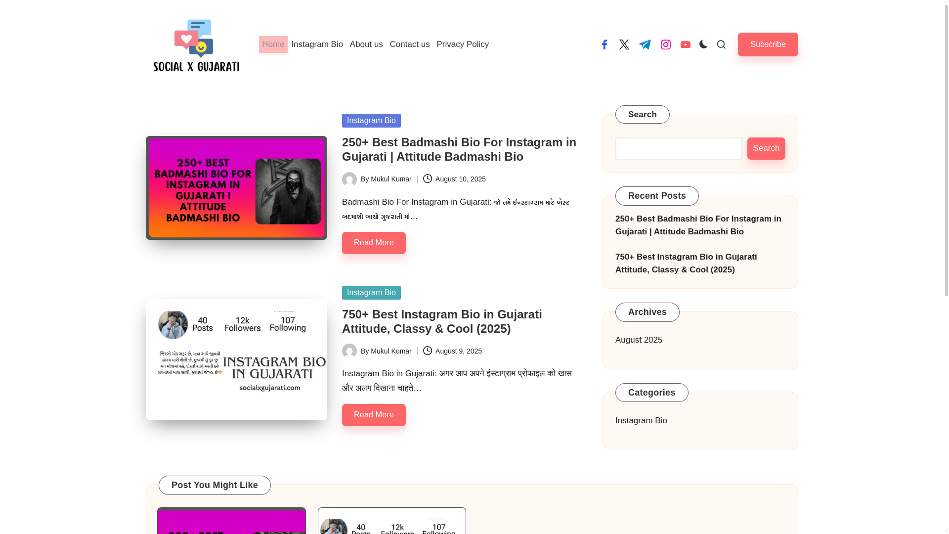 website screenshot of https://socialxgujarati.com/