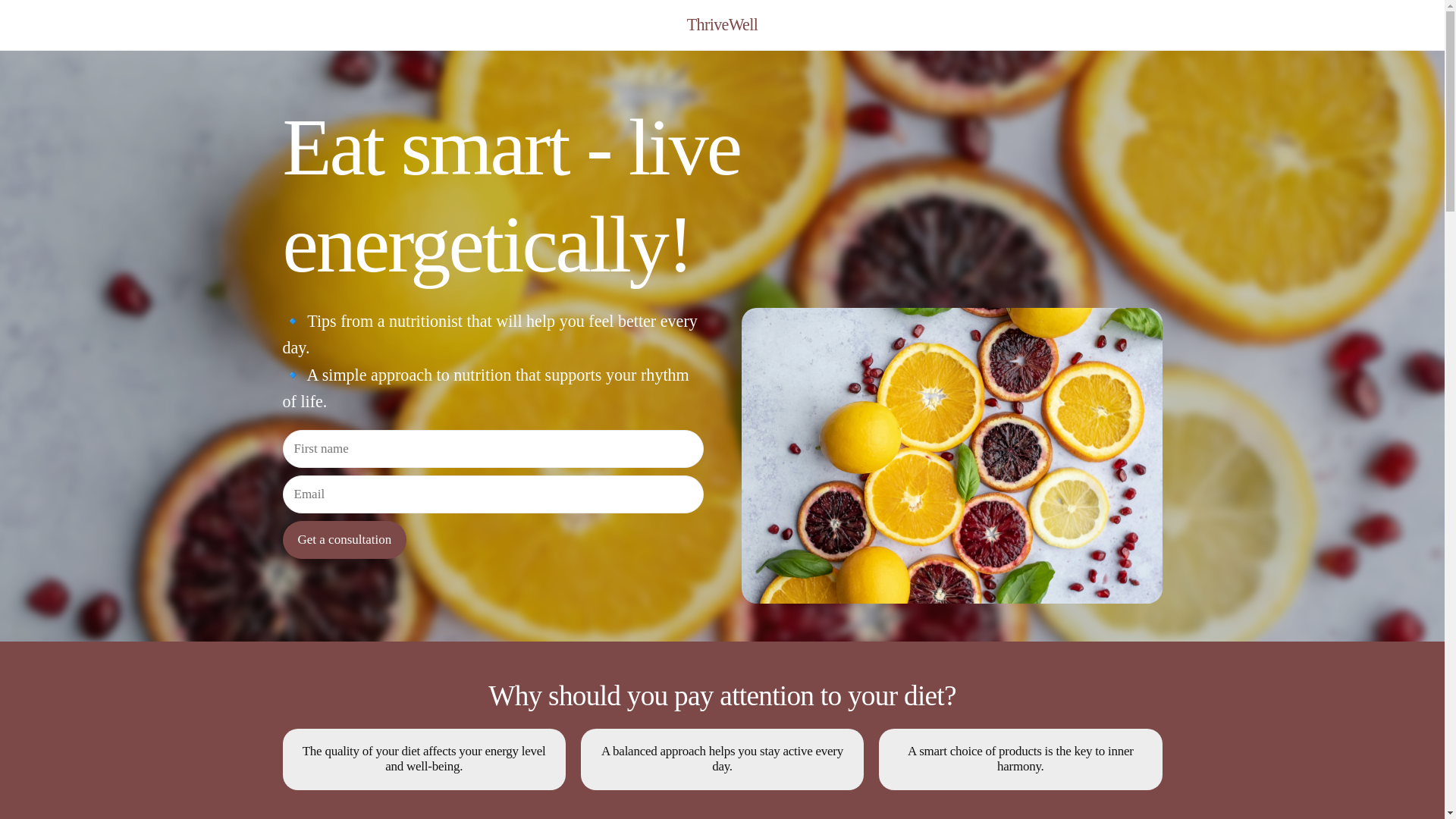 website screenshot of https://thrivewellu.info/
