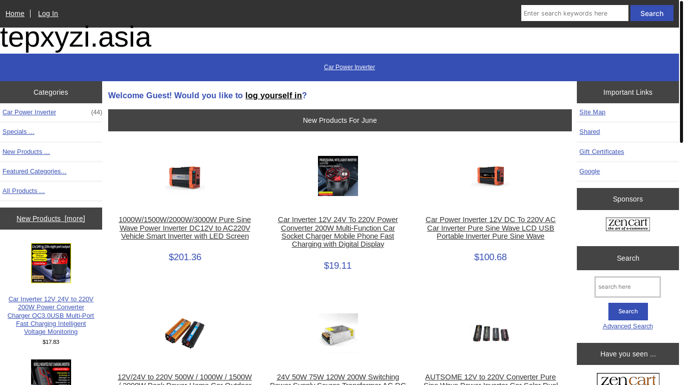 website screenshot of https://tepxyzi.asia/