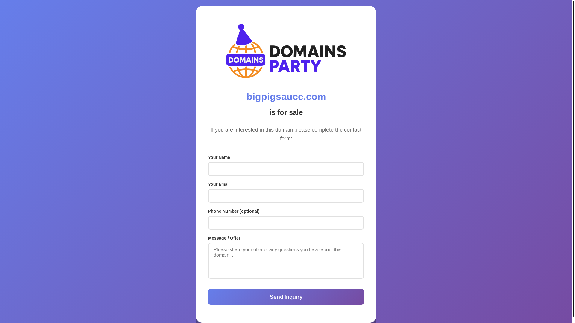 website screenshot of https://bigpigsauce.com/