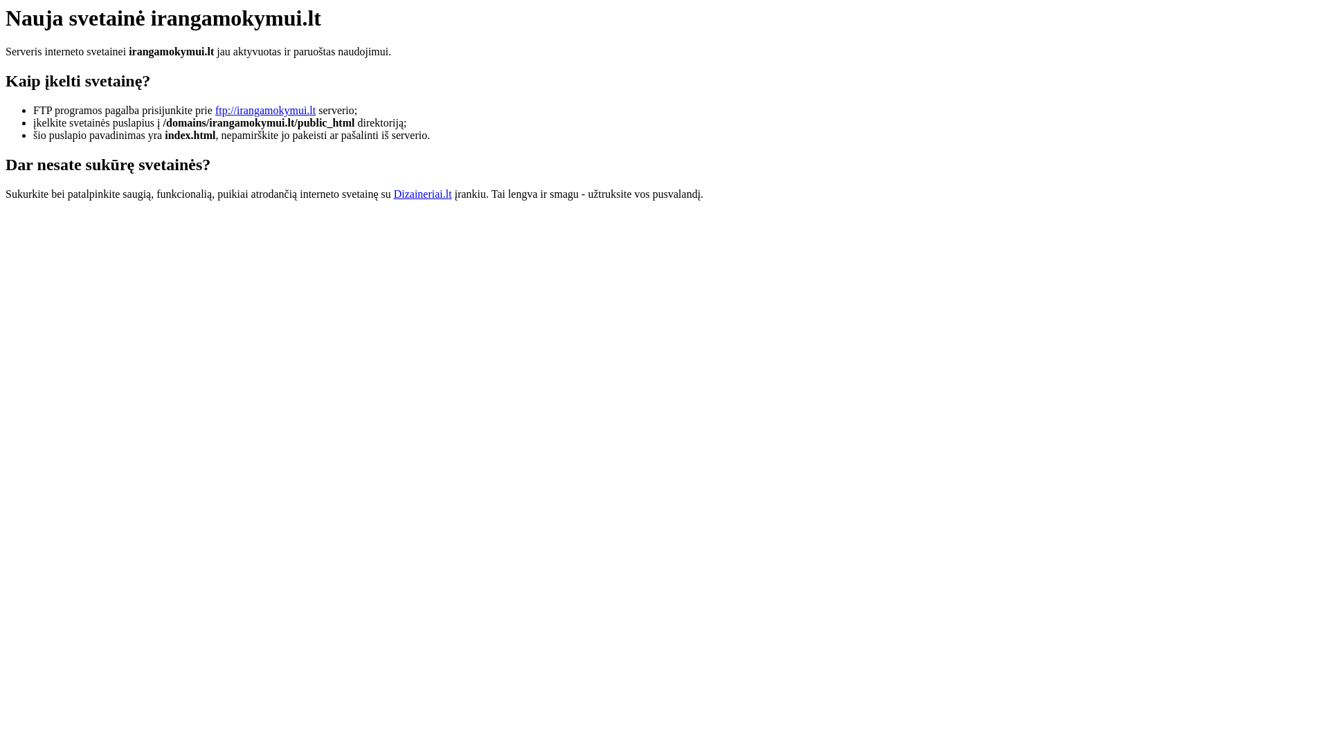 website screenshot of https://irangamokymui.lt/