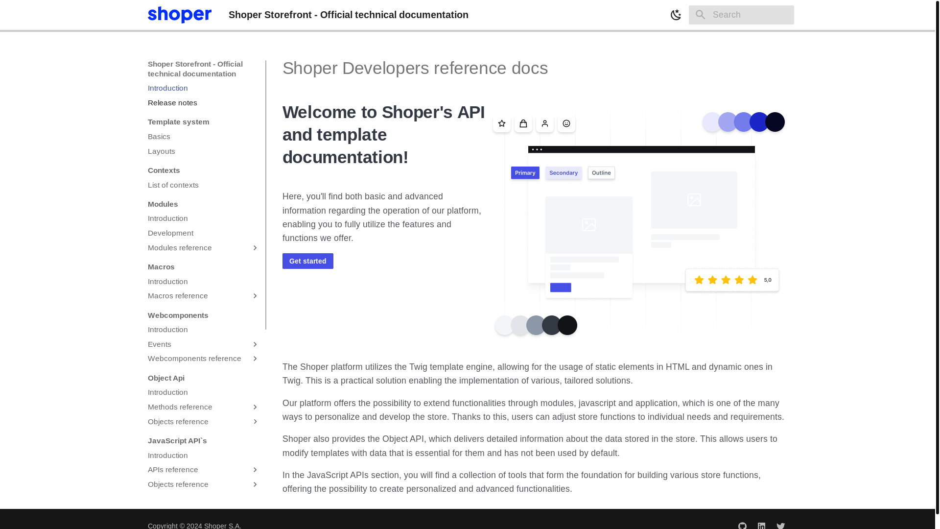 website screenshot of https://shoper-storefront-docs.pages.dev/