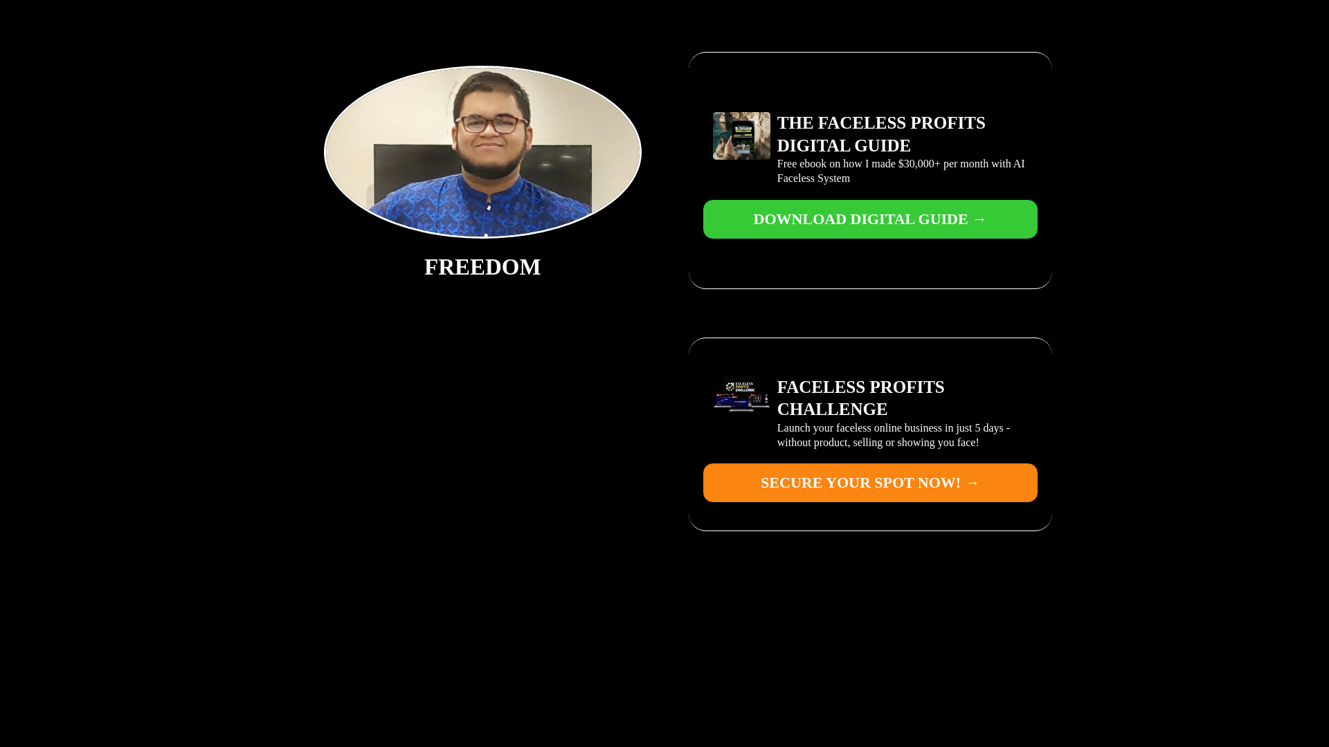 website screenshot of https://facelessbizwithprottoy.org/