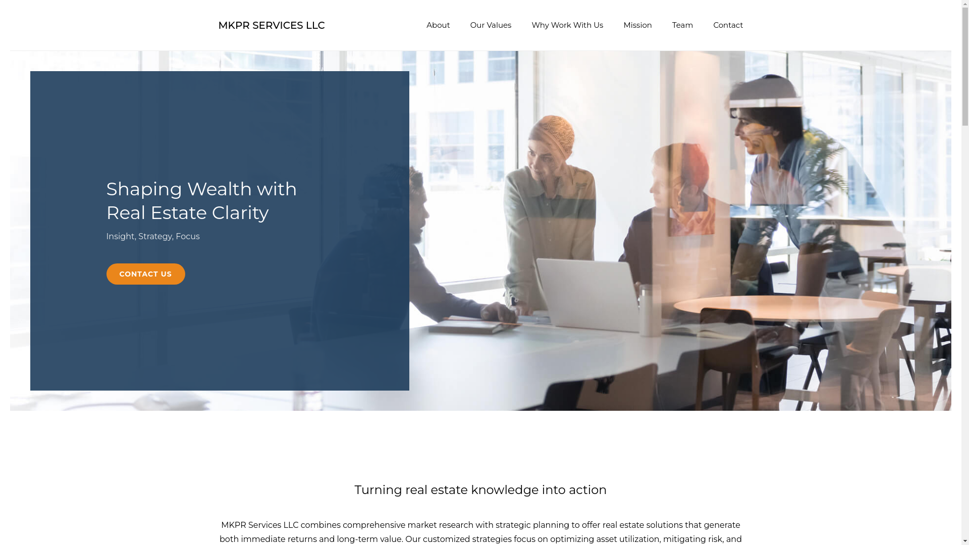 website screenshot of https://mkprservices.com/