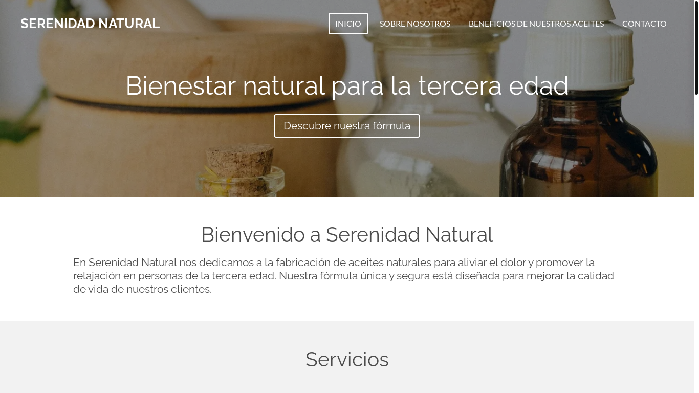 website screenshot of https://serenidadnatural.com/