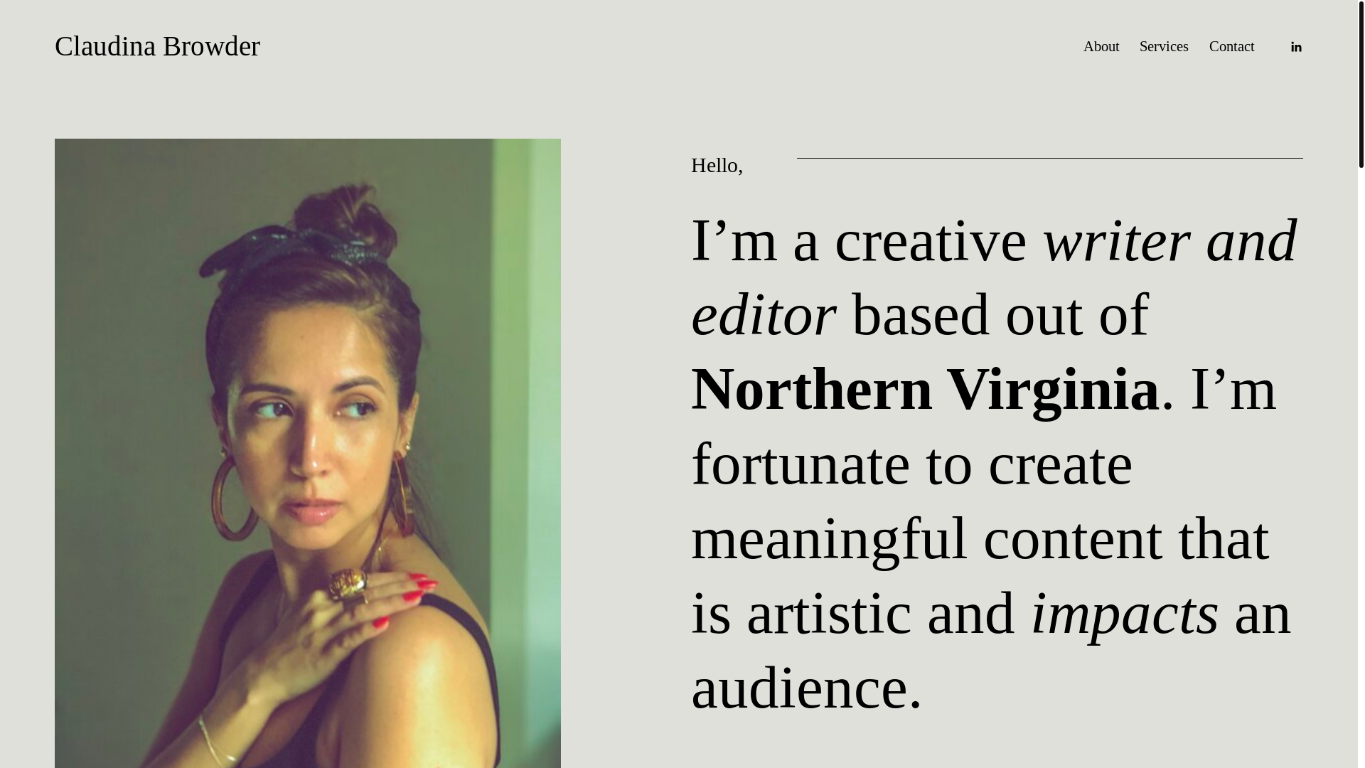 website screenshot of https://claudinabrowder.com/