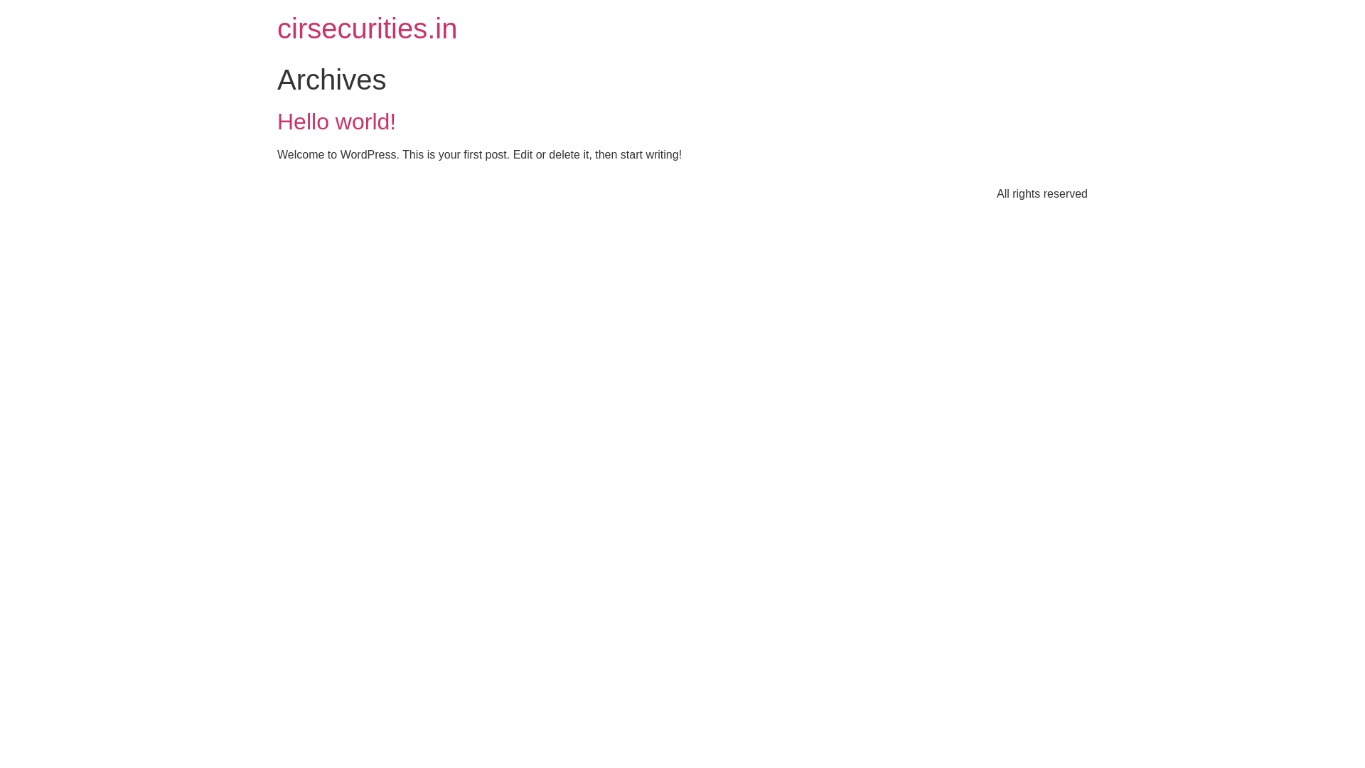 website screenshot of https://cirsecurities.in/