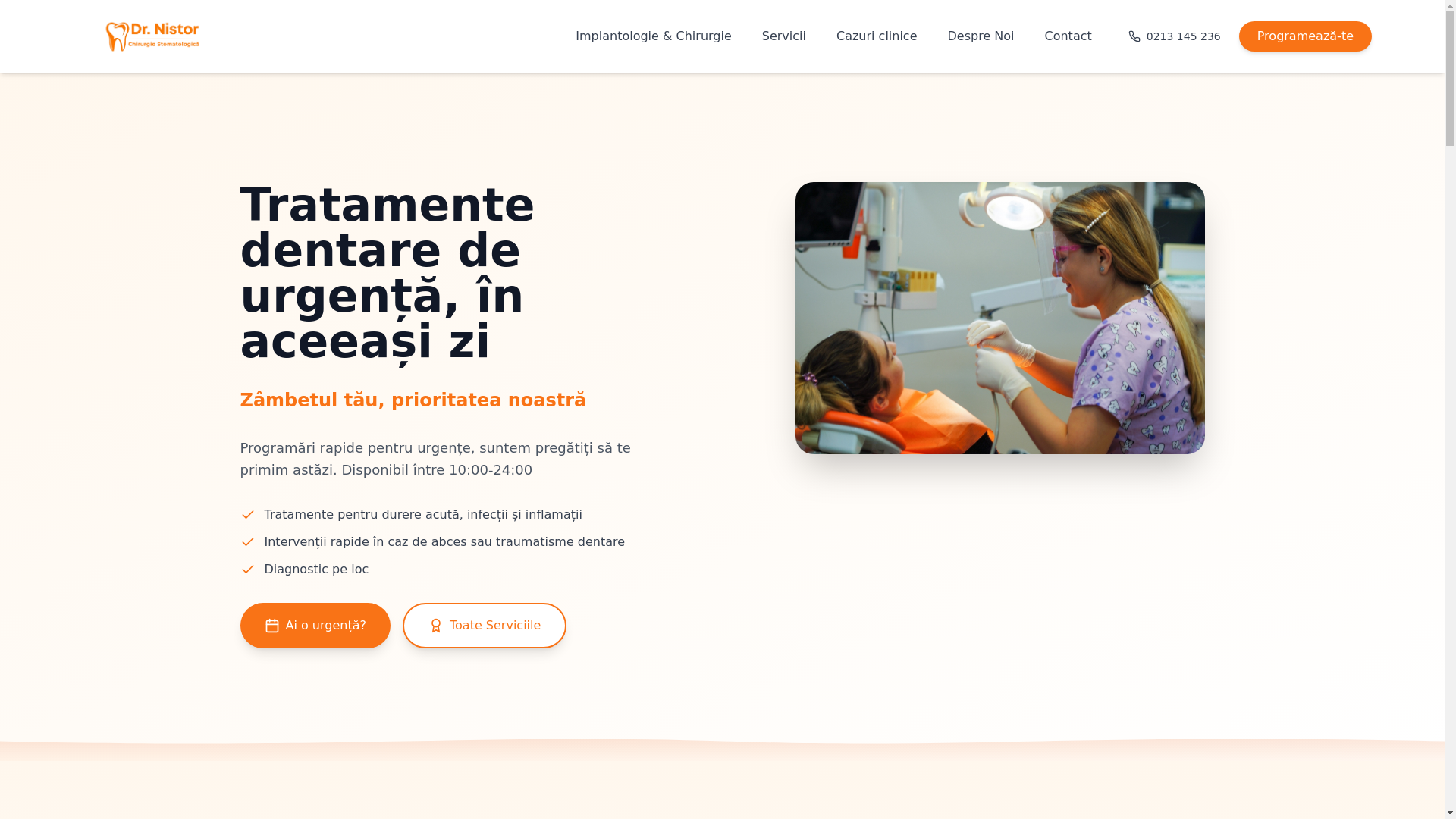 website screenshot of https://drnistor.ro/