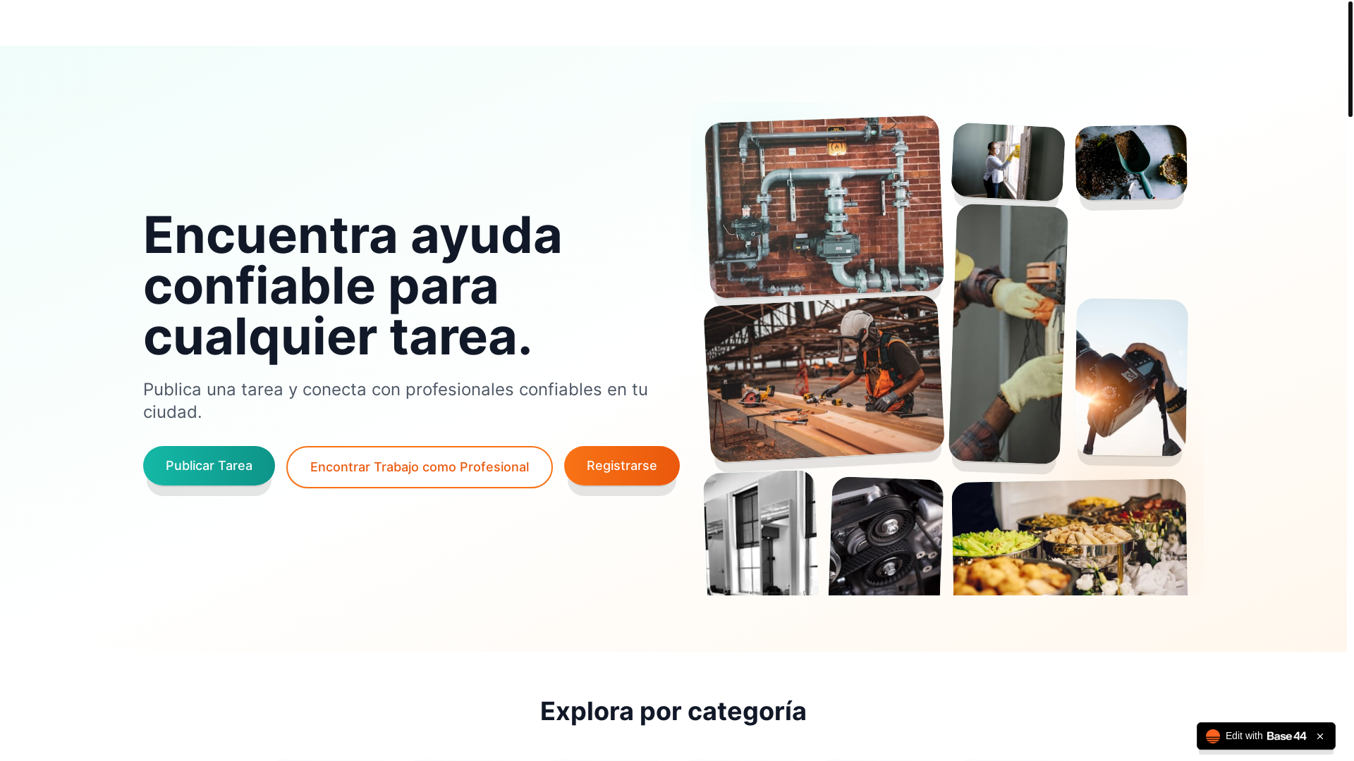website screenshot of https://echamelamano.app/