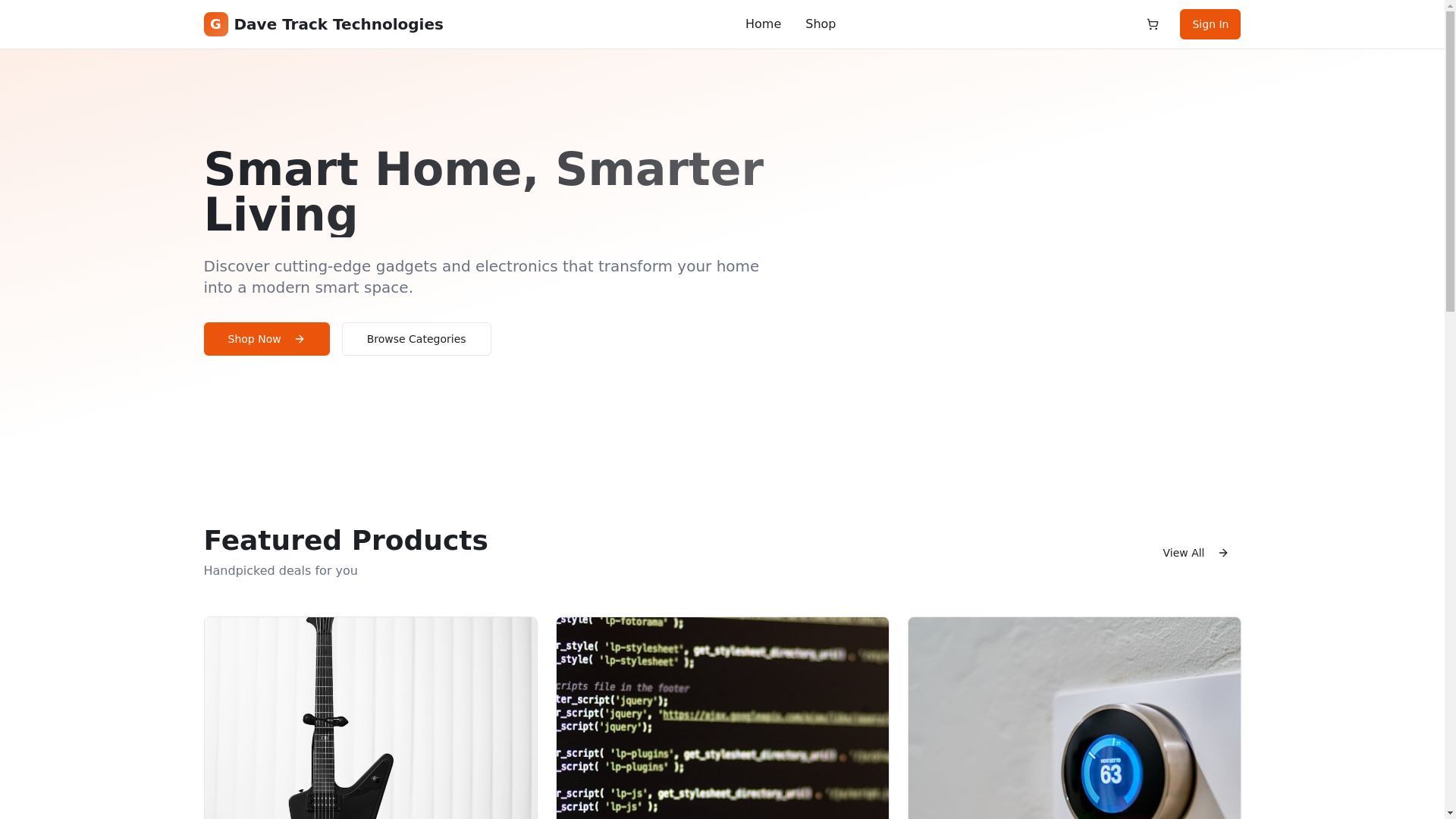 website screenshot of https://davetracktechnology.com/