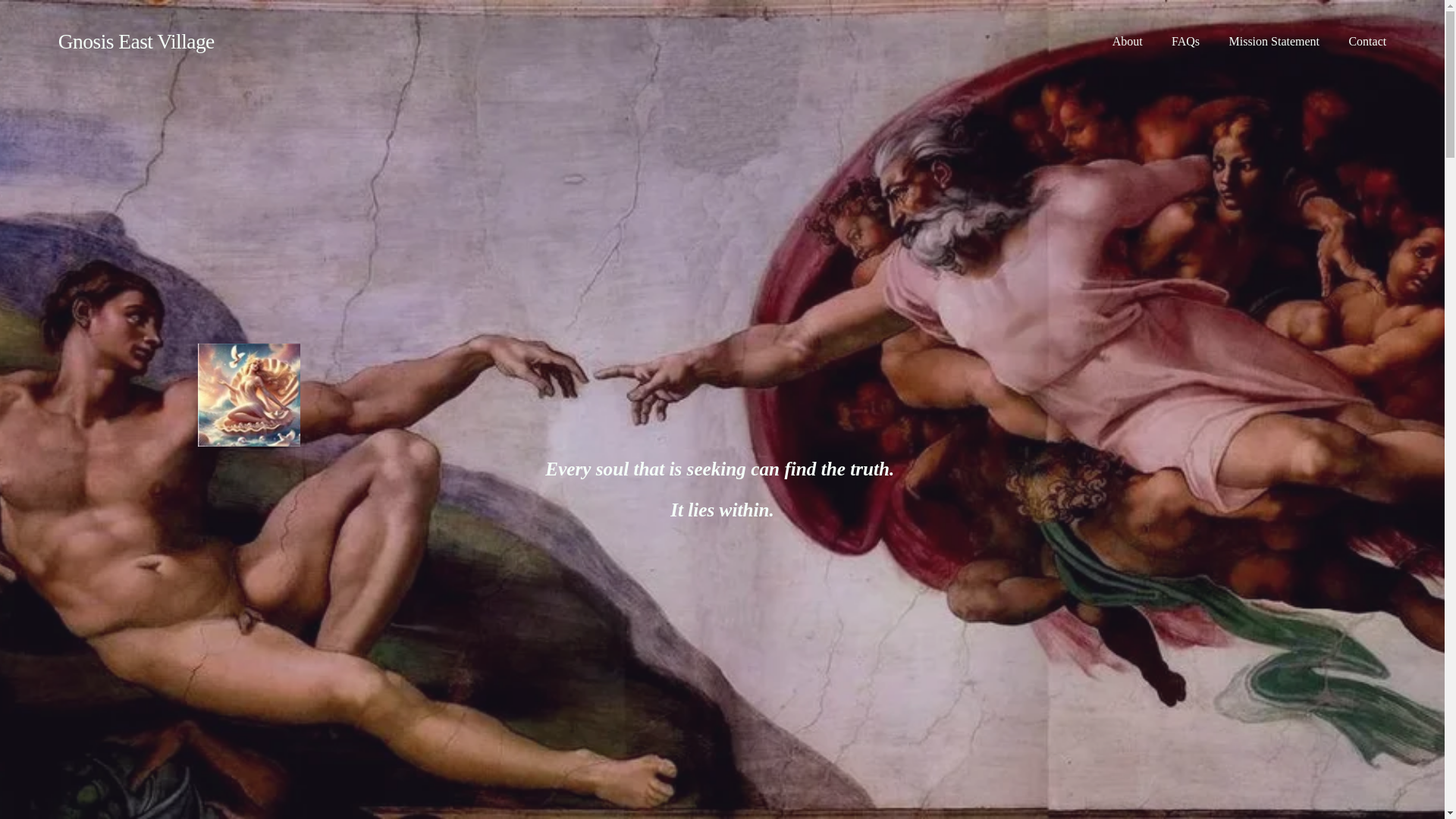 website screenshot of https://gnosiseastvillage.org/