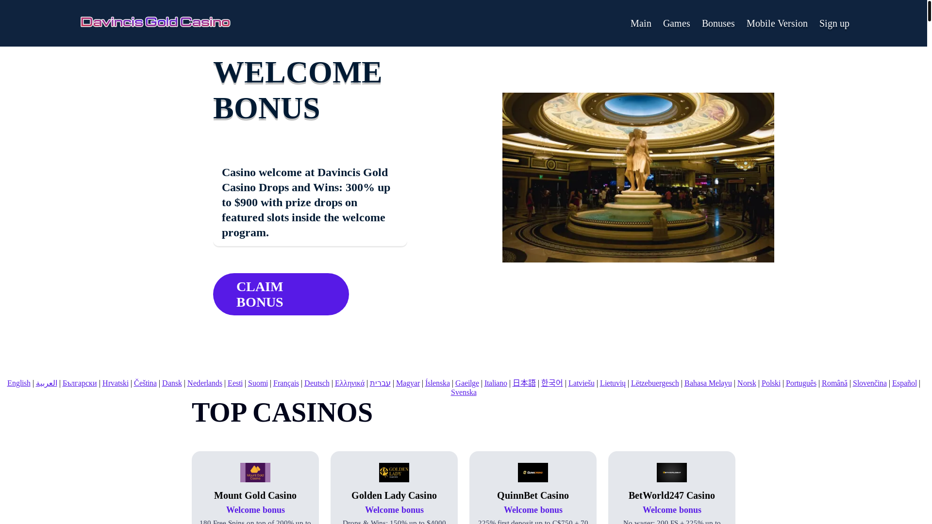 website screenshot of https://davincisgold3.bond/