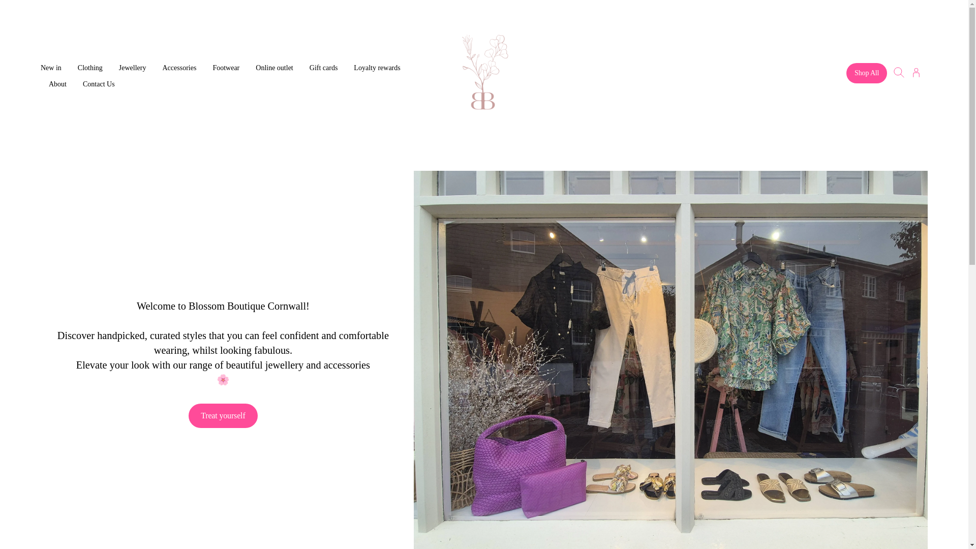 website screenshot of https://blossomboutiquecornwall.com/