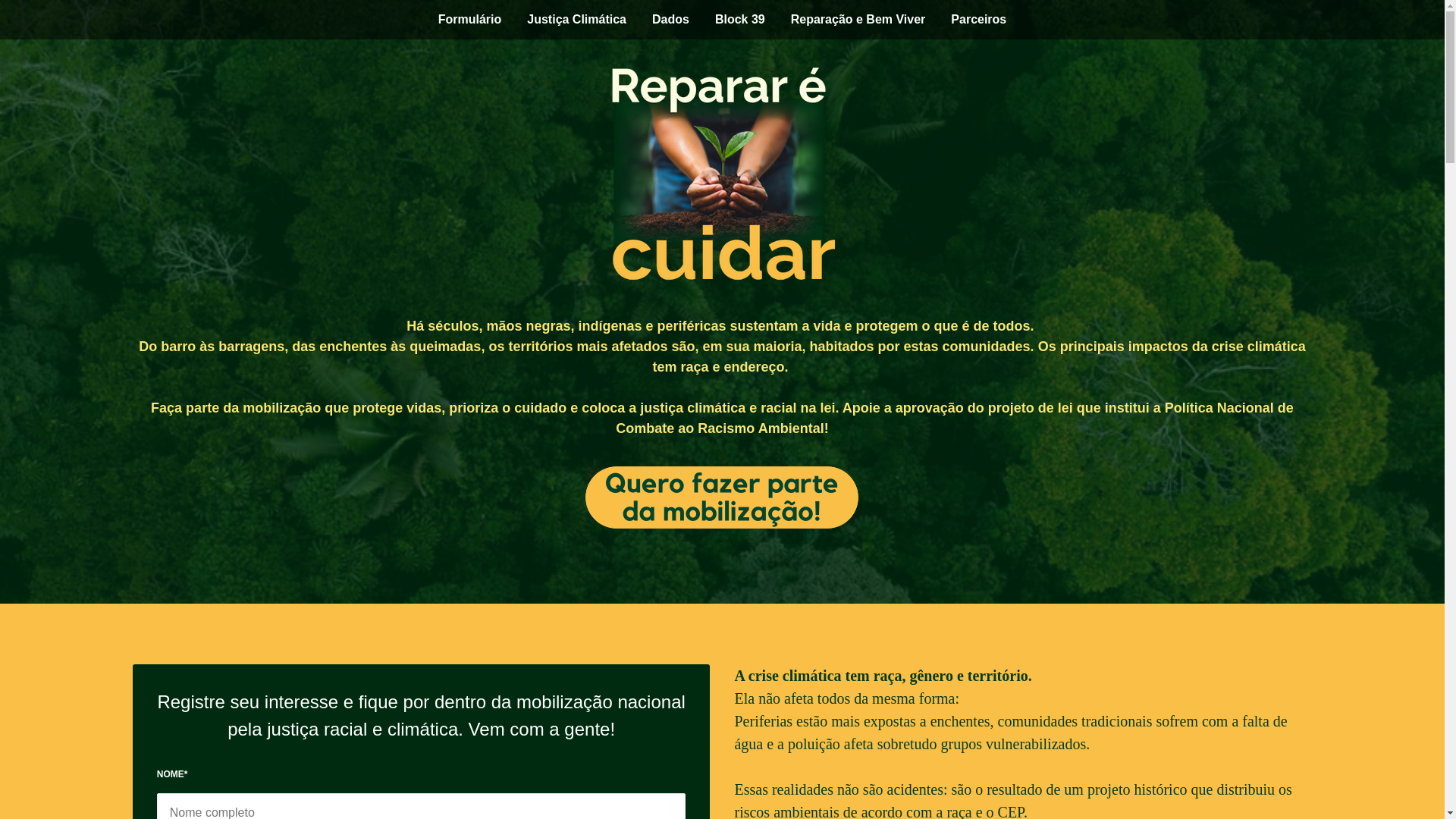 website screenshot of https://repararecuidar.com.br/