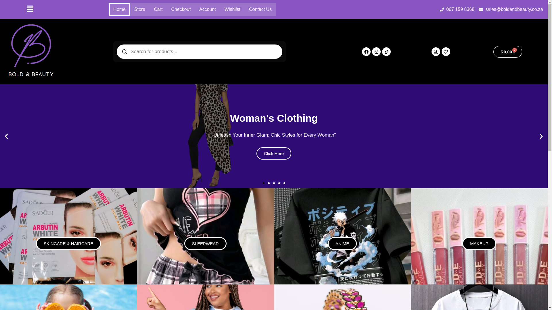 website screenshot of https://kawaicreattions.co.za/