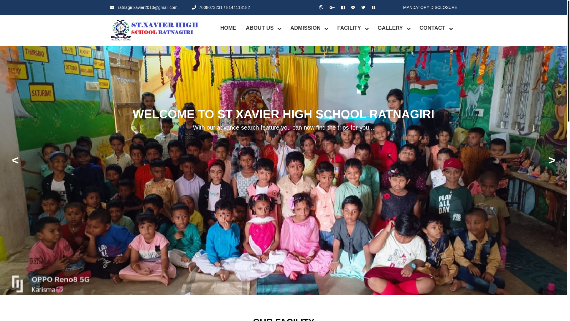 website screenshot of https://stxavierschoolratnagiri.com/