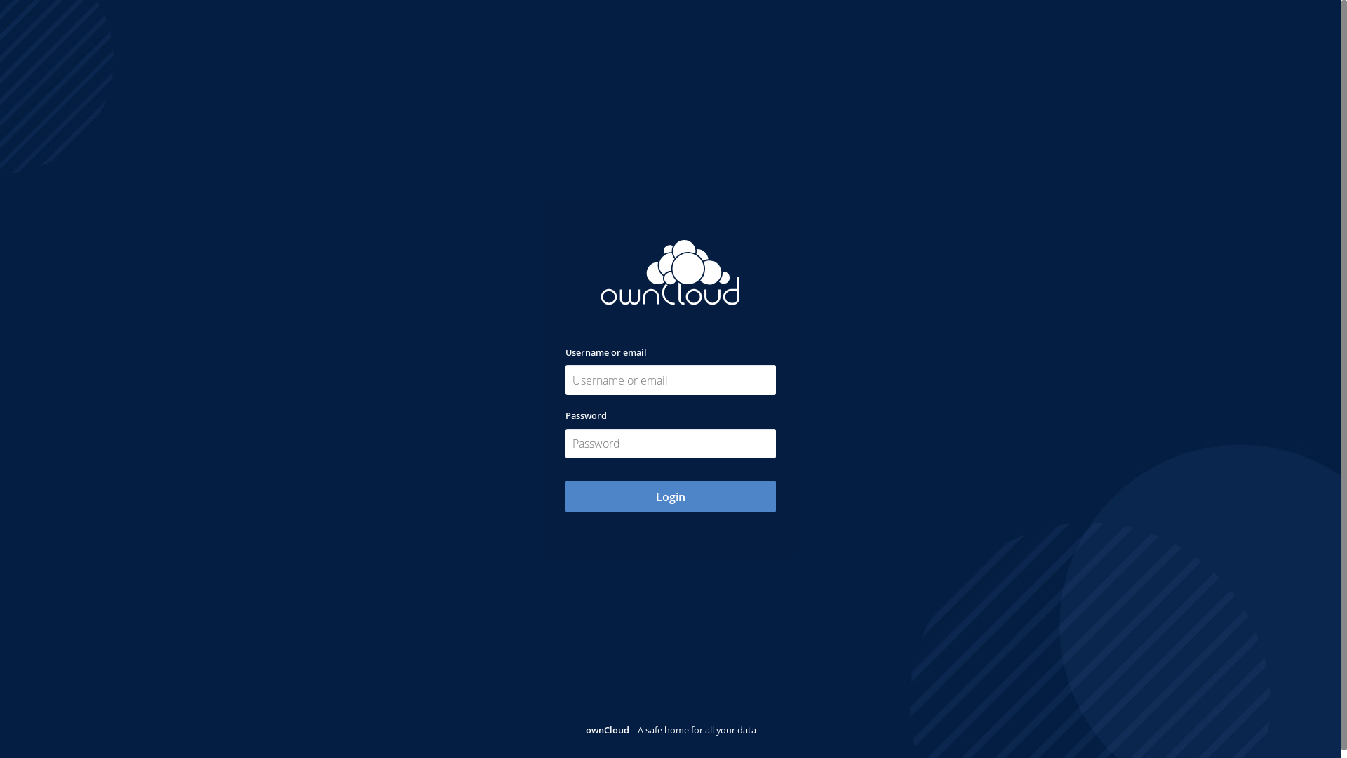 website screenshot of https://owncloud.pabitrabera.com:444/