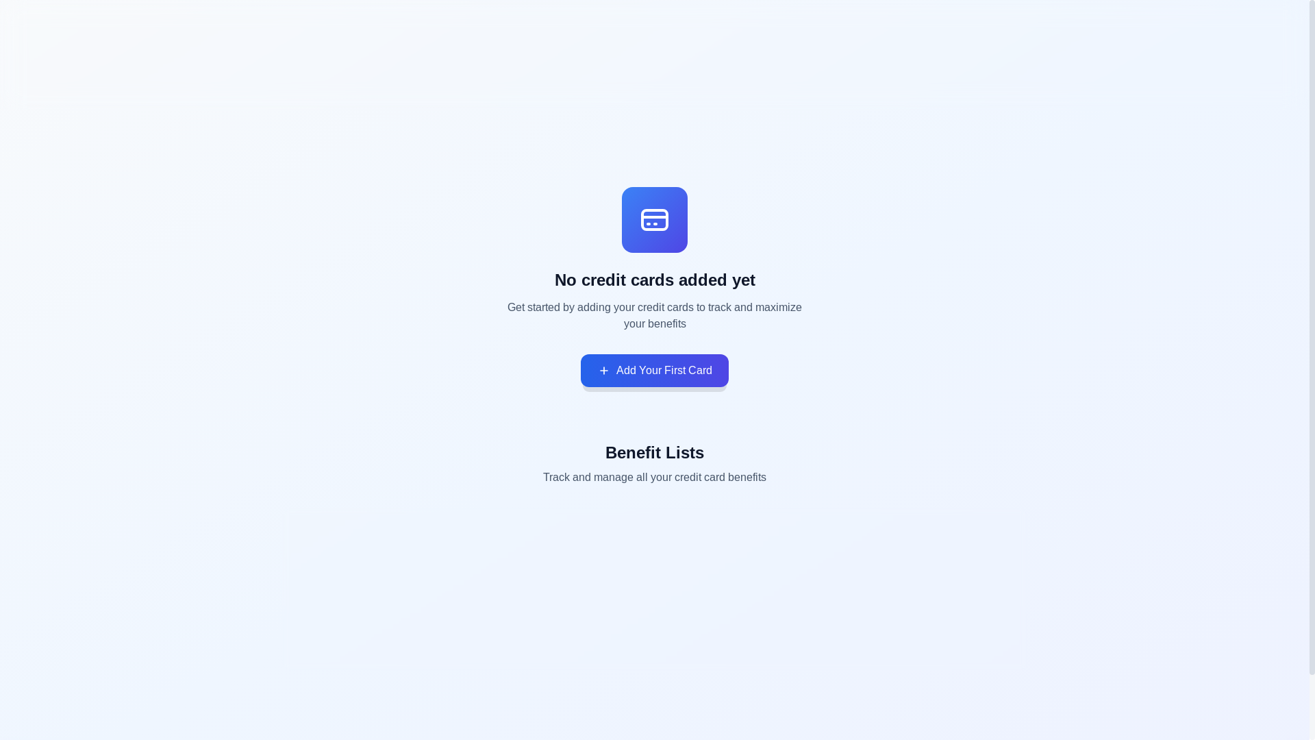 website screenshot of https://creditcardbenefitstracker.com/