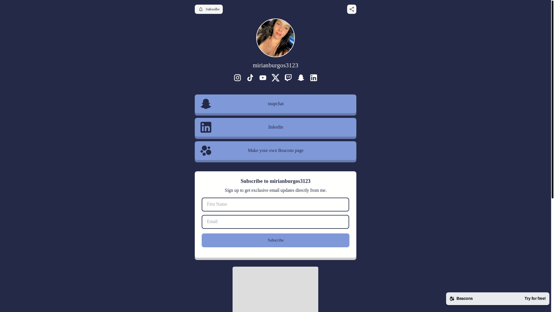 website screenshot of https://mirianburgos3123.com/