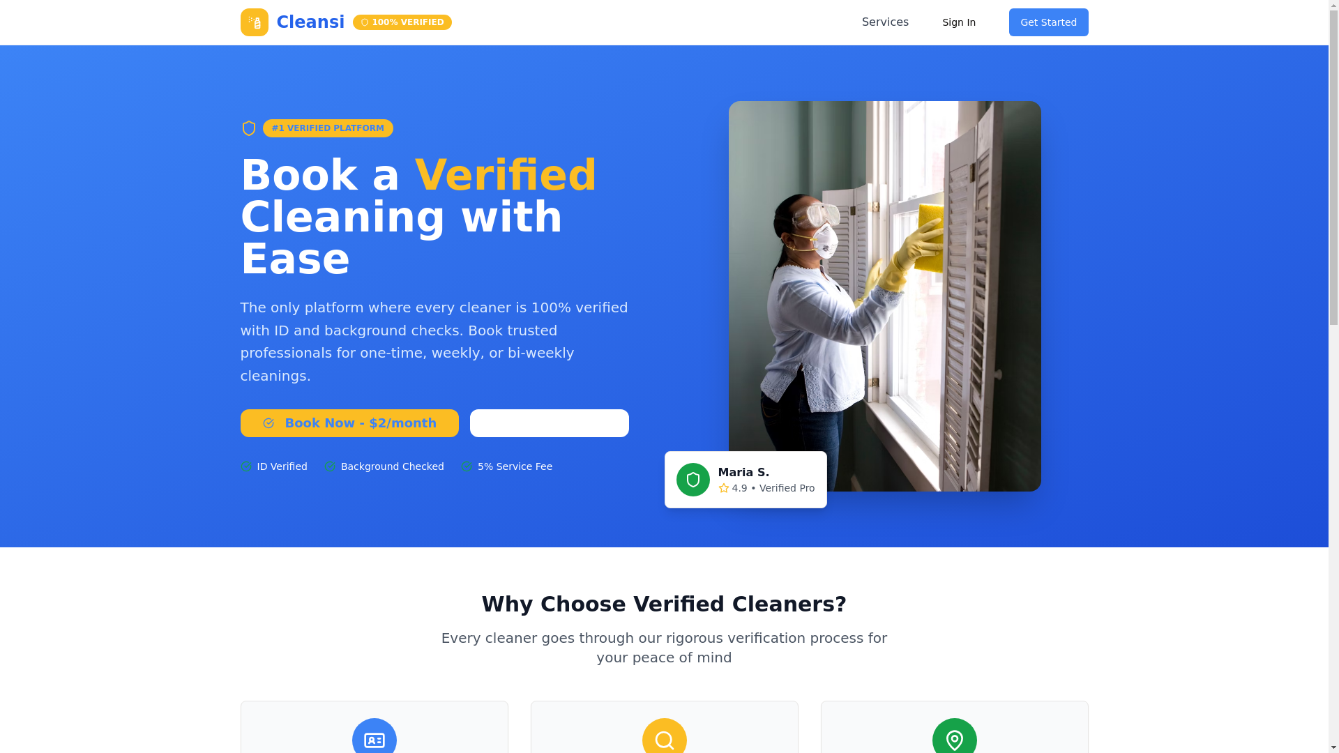 website screenshot of https://cleansi.org/
