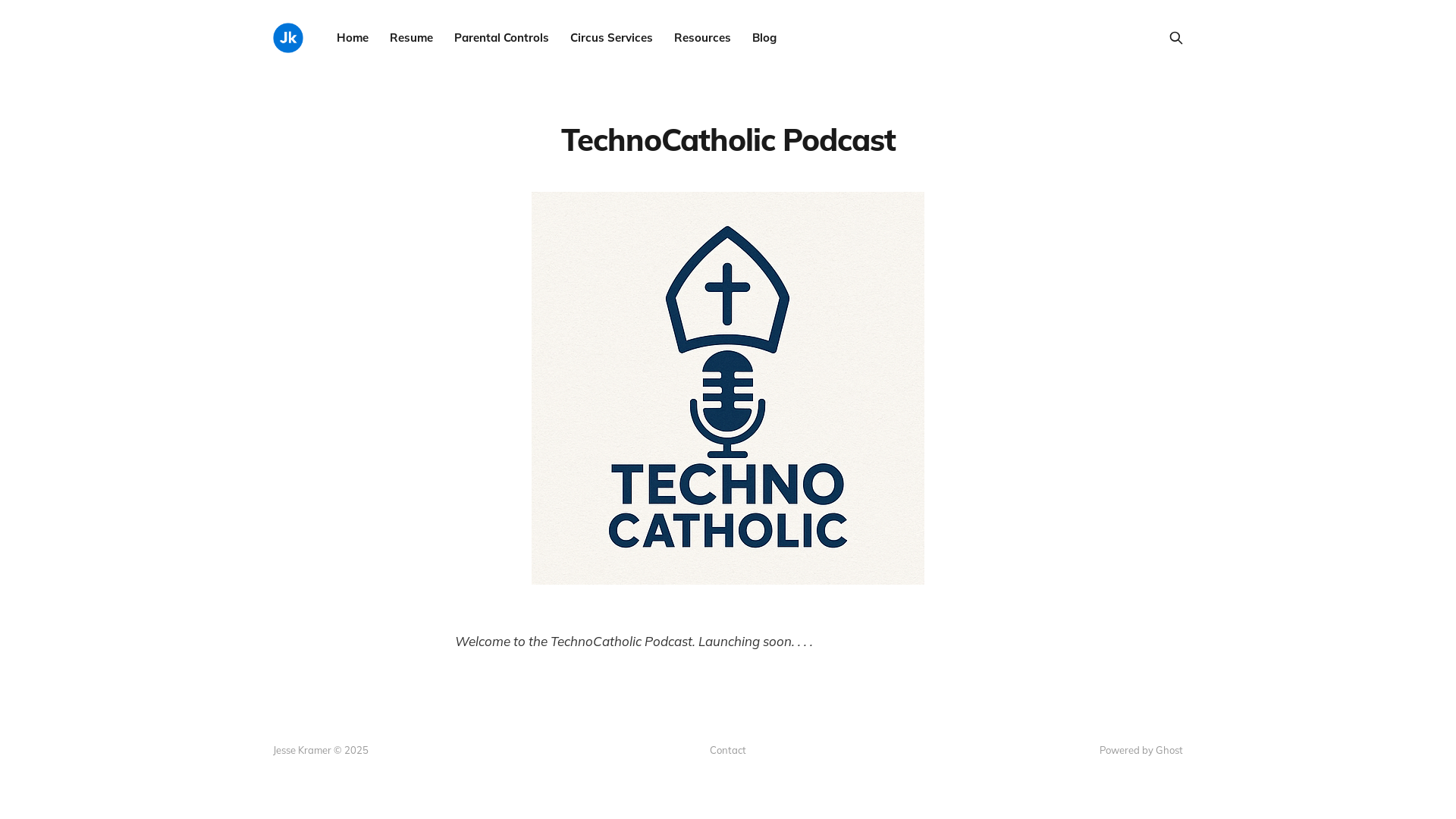 website screenshot of https://technocatholic.org/
