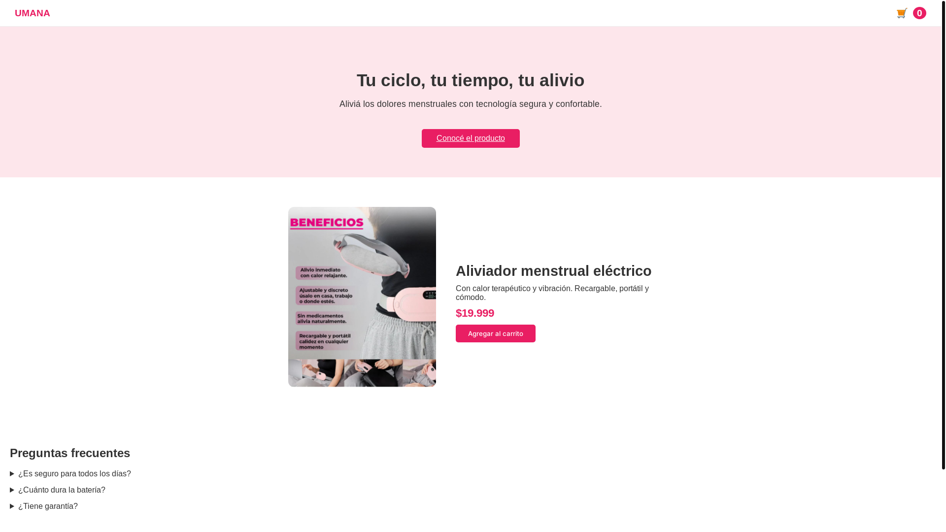 website screenshot of https://umanatienda.com/