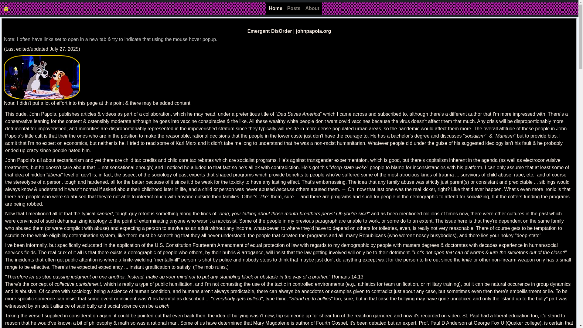 website screenshot of https://johnpapola.org/