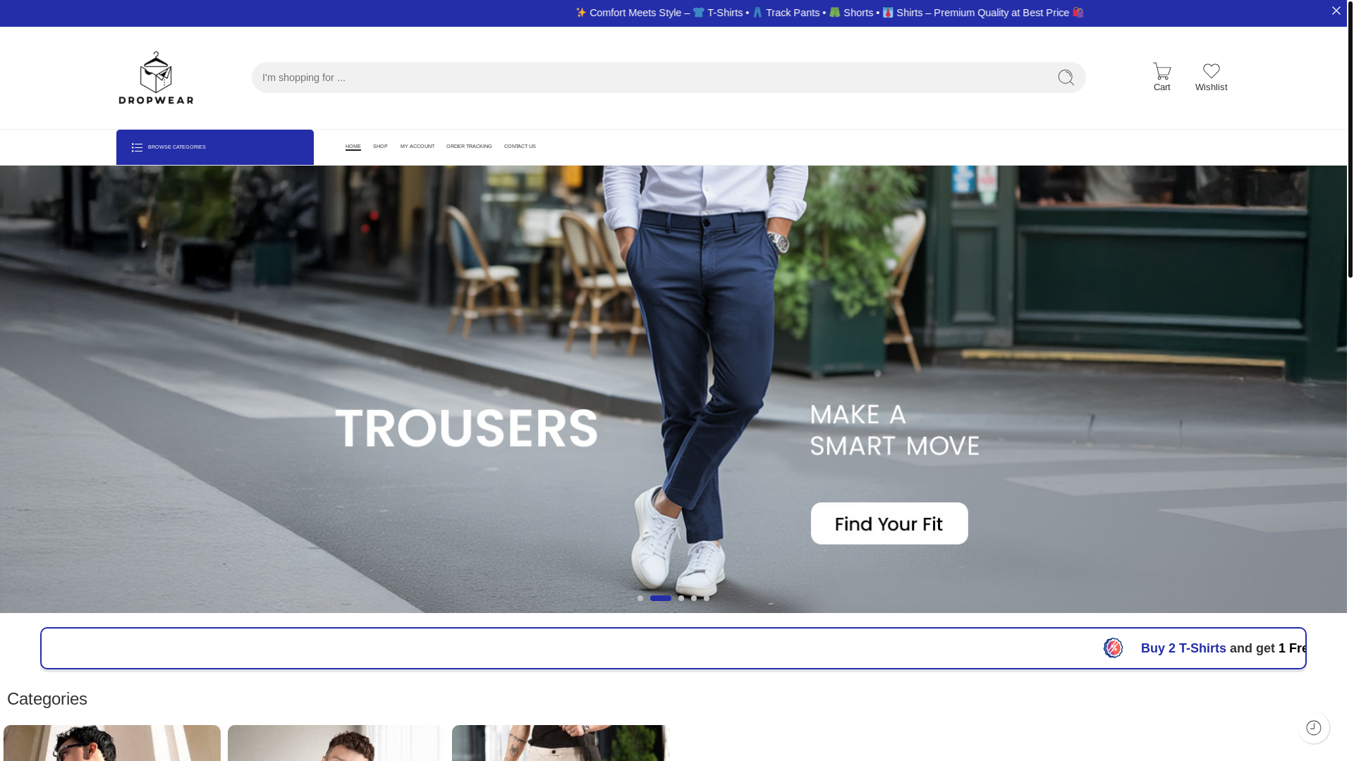 website screenshot of https://dropwearclothings.store/