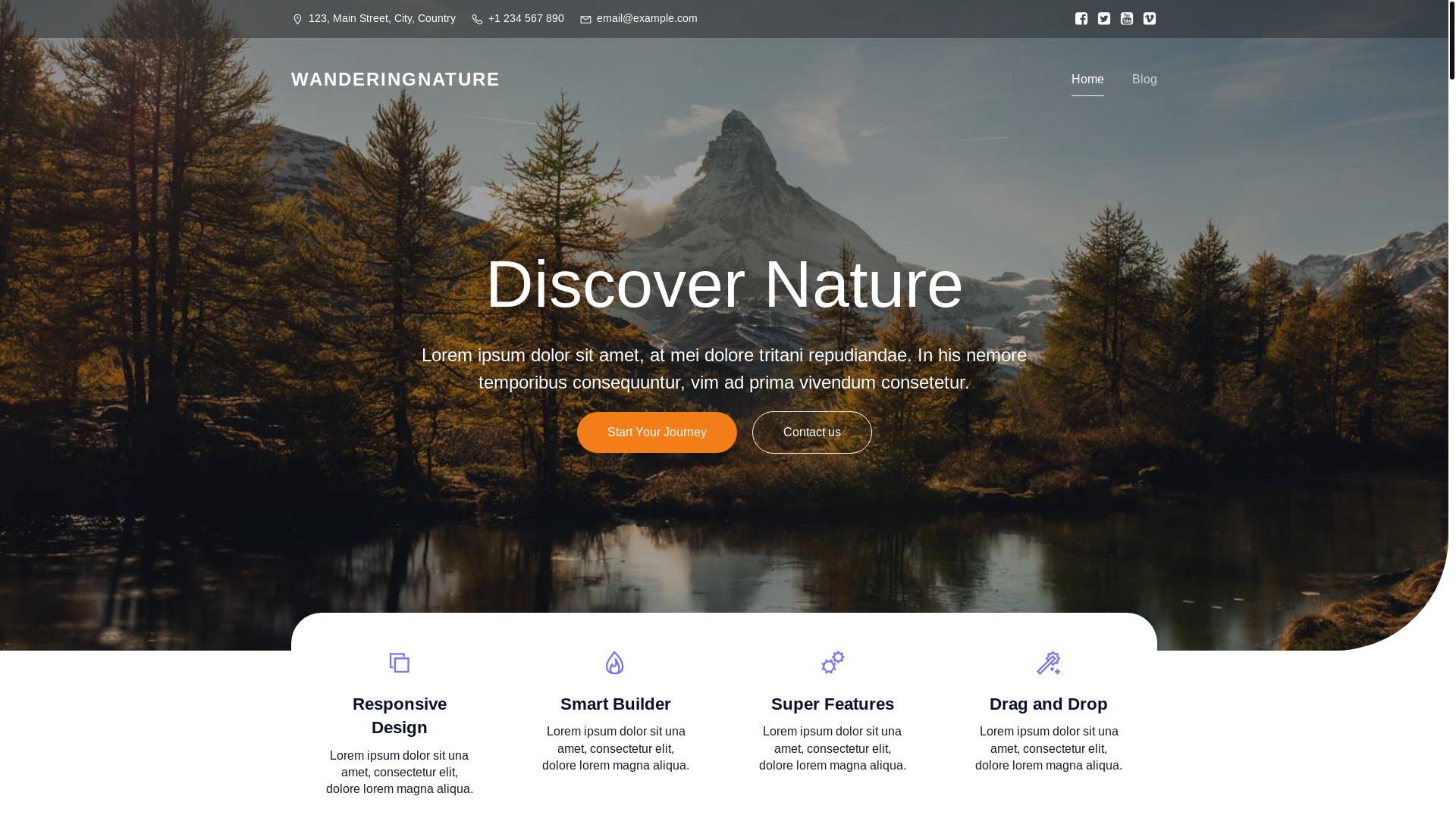website screenshot of https://wanderingnature.nl/