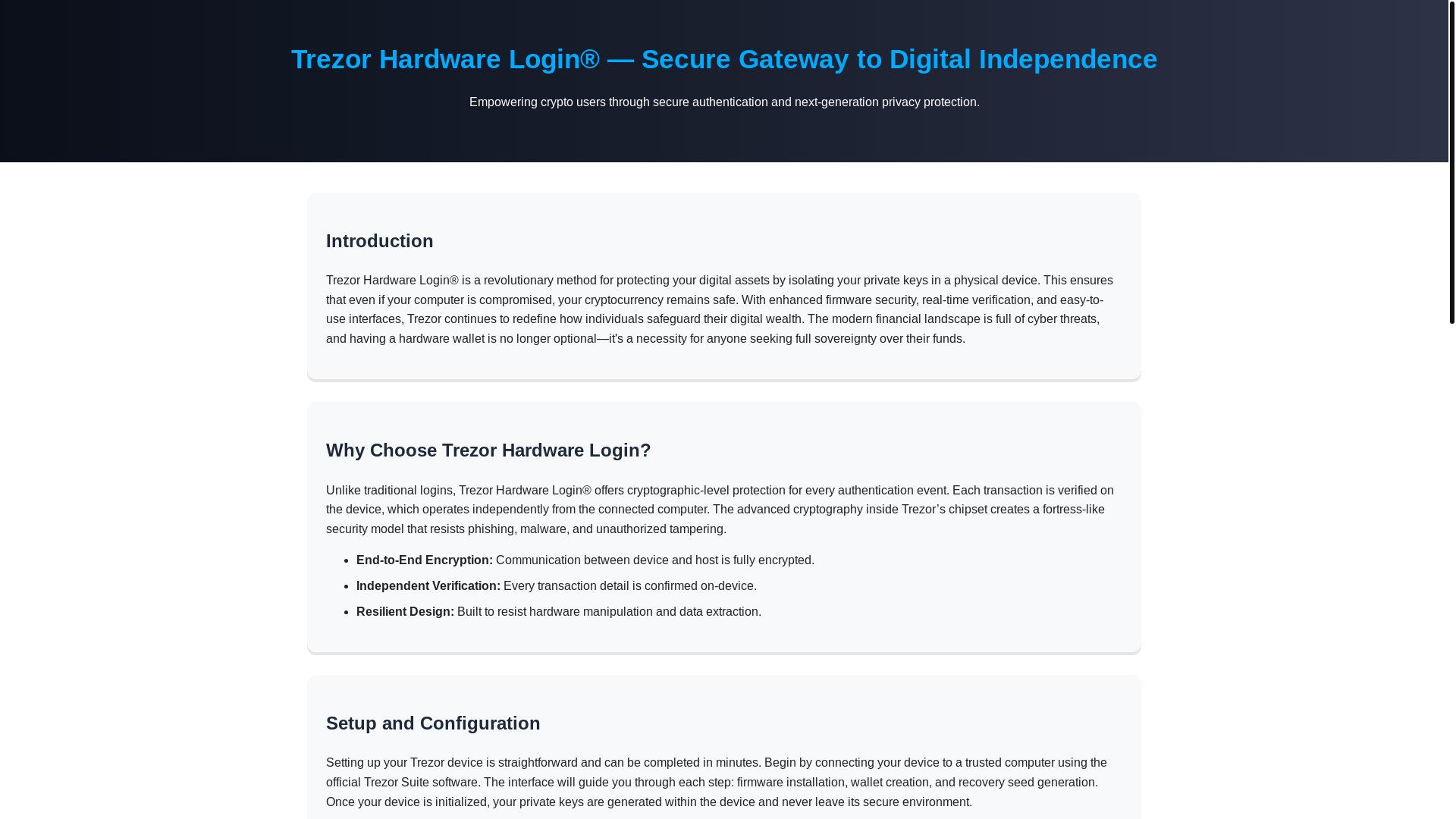 website screenshot of https://trezz-hardware-en-usa.pages.dev/