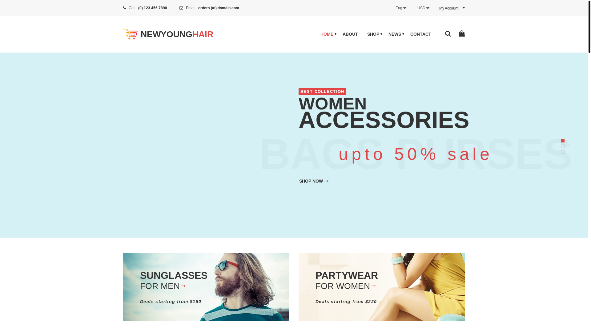 website screenshot of https://newyounghair.com/