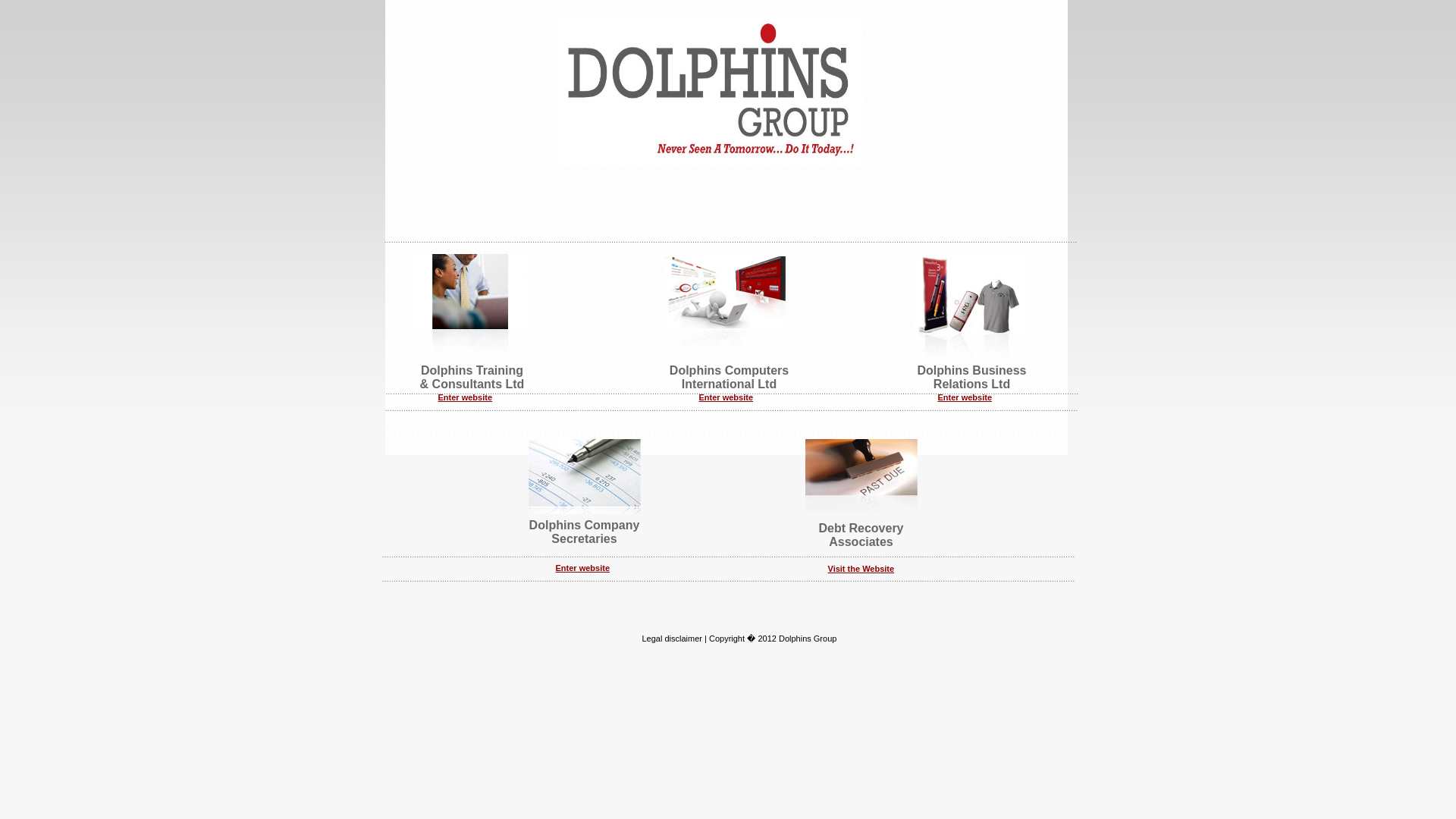 website screenshot of https://dolphinsgroupafrica.org