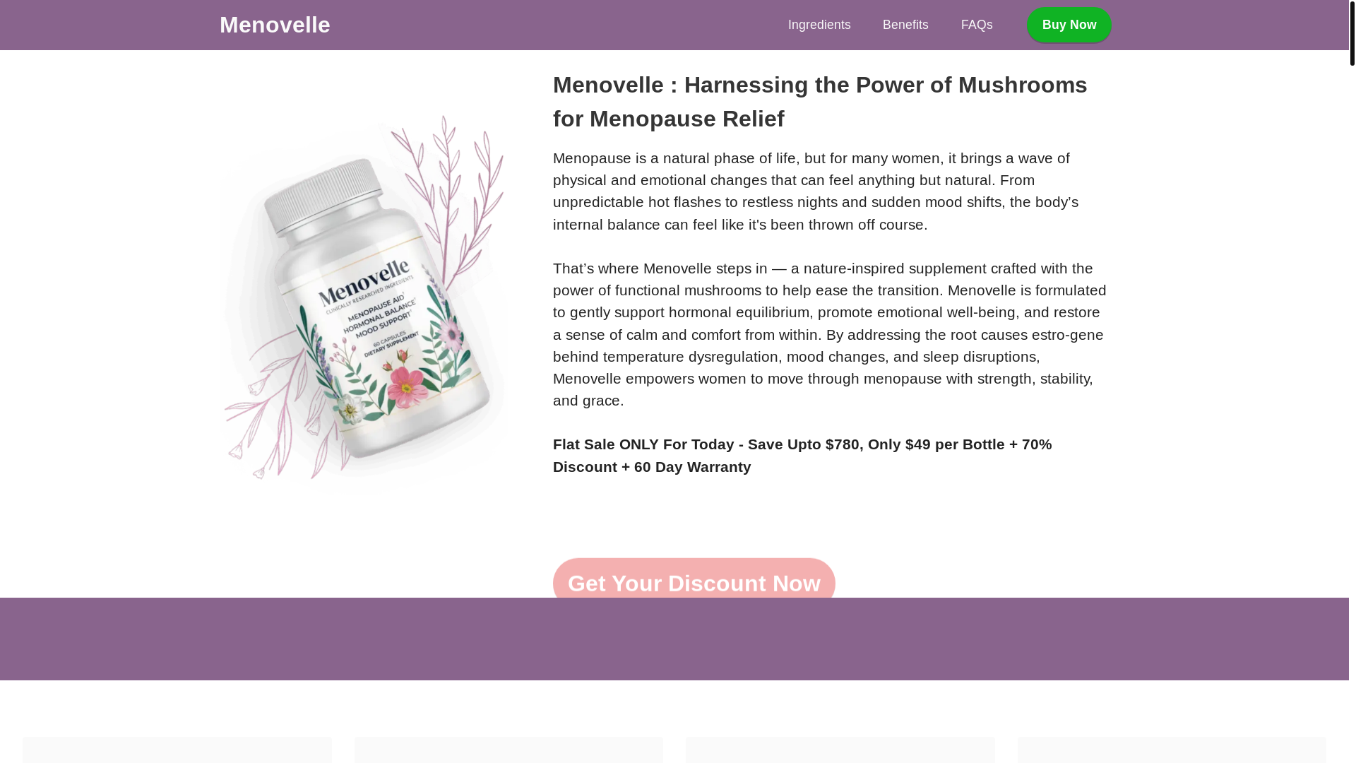 website screenshot of https://menovelie.com/