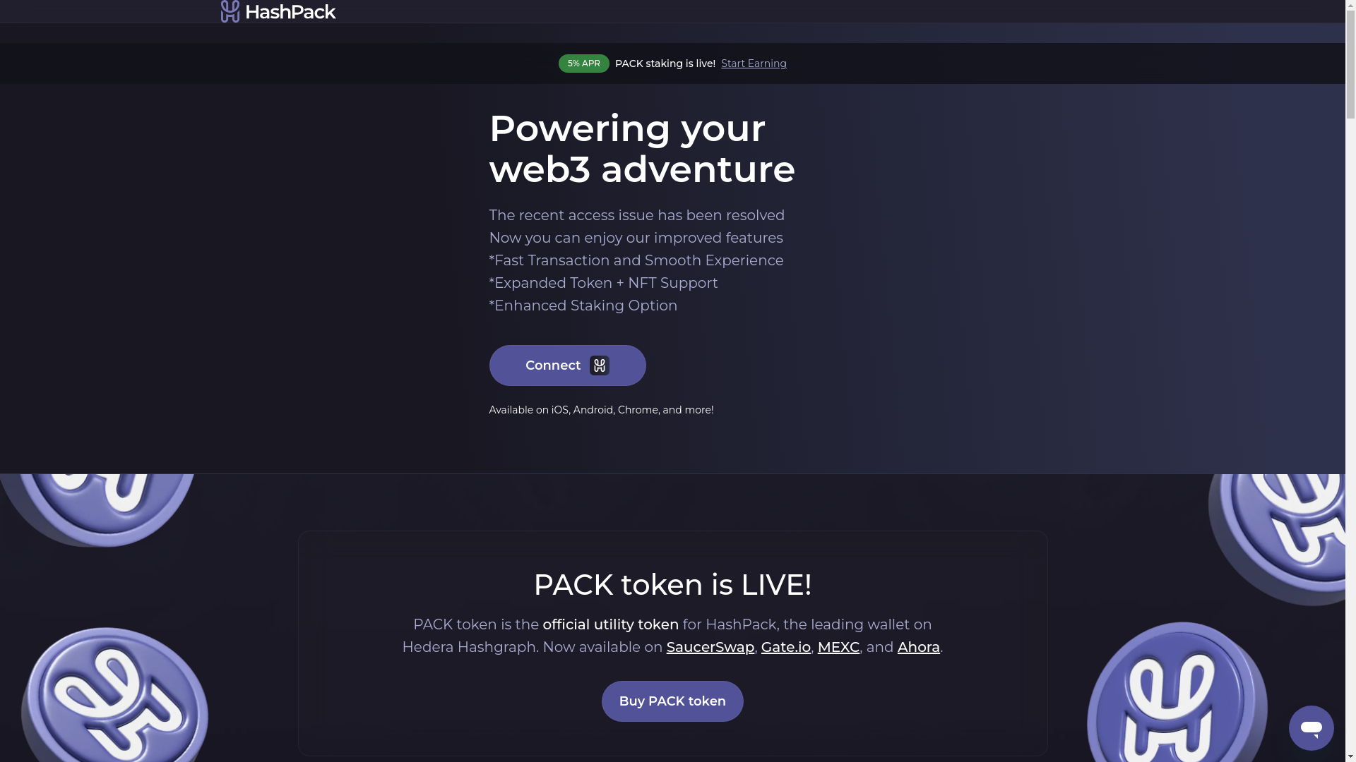 website screenshot of https://hashpack-wallet.pages.dev/