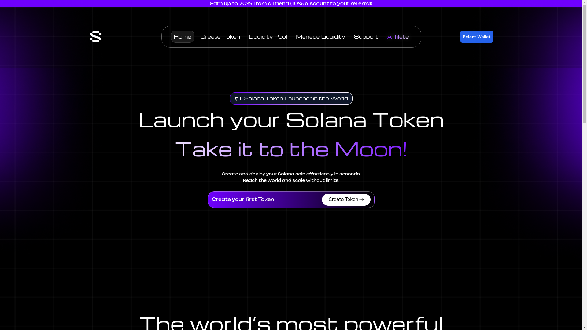 website screenshot of https://sollmeme.fun/