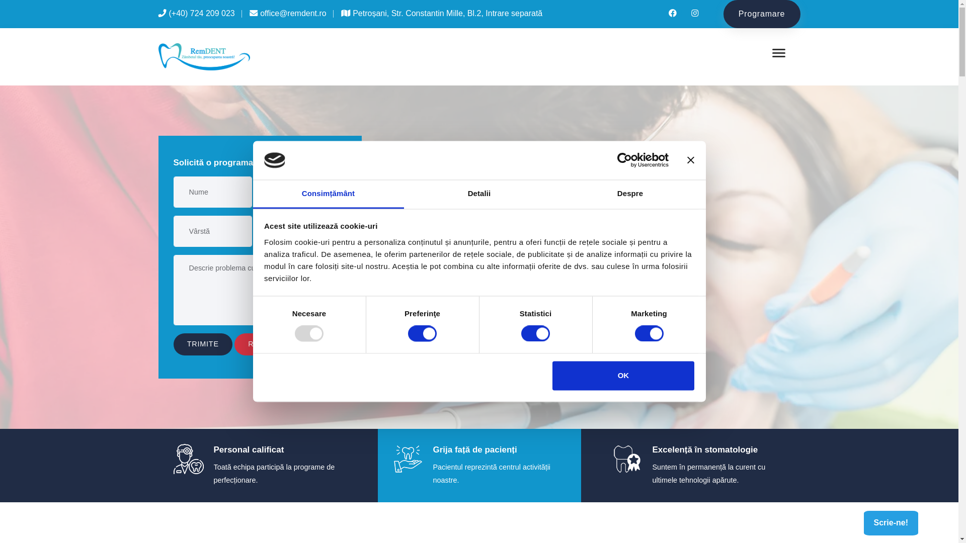 website screenshot of https://dentistlupeni.ro/